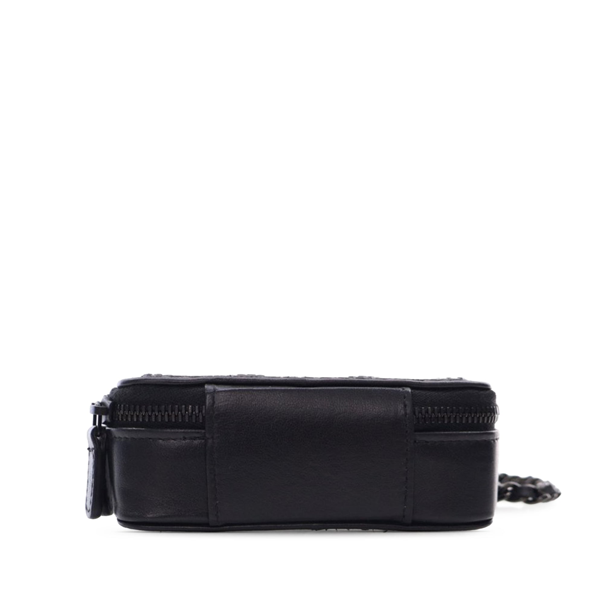 Chanel CC Lambskin Satin Strass Studded So Black Clutch with Chain - image 3