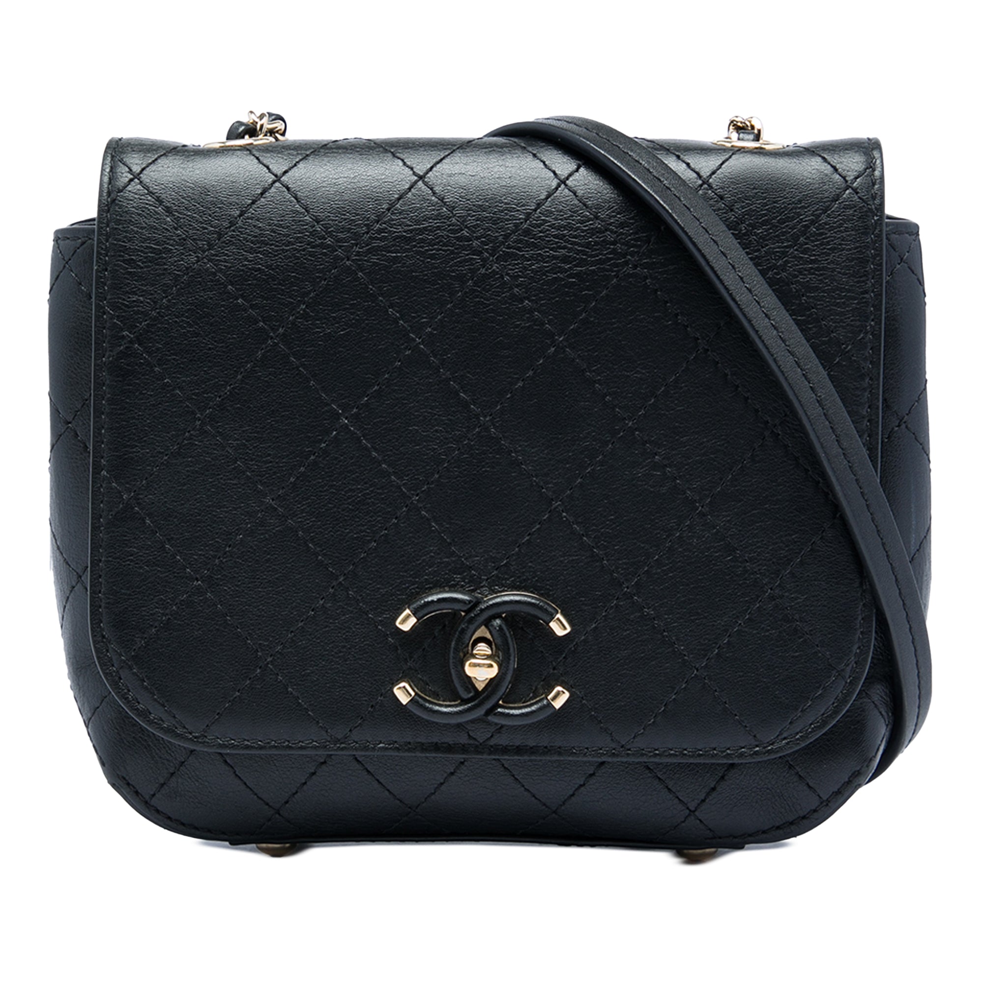 Chanel Small Stitched Calfskin Covered CC Flap - image 1
