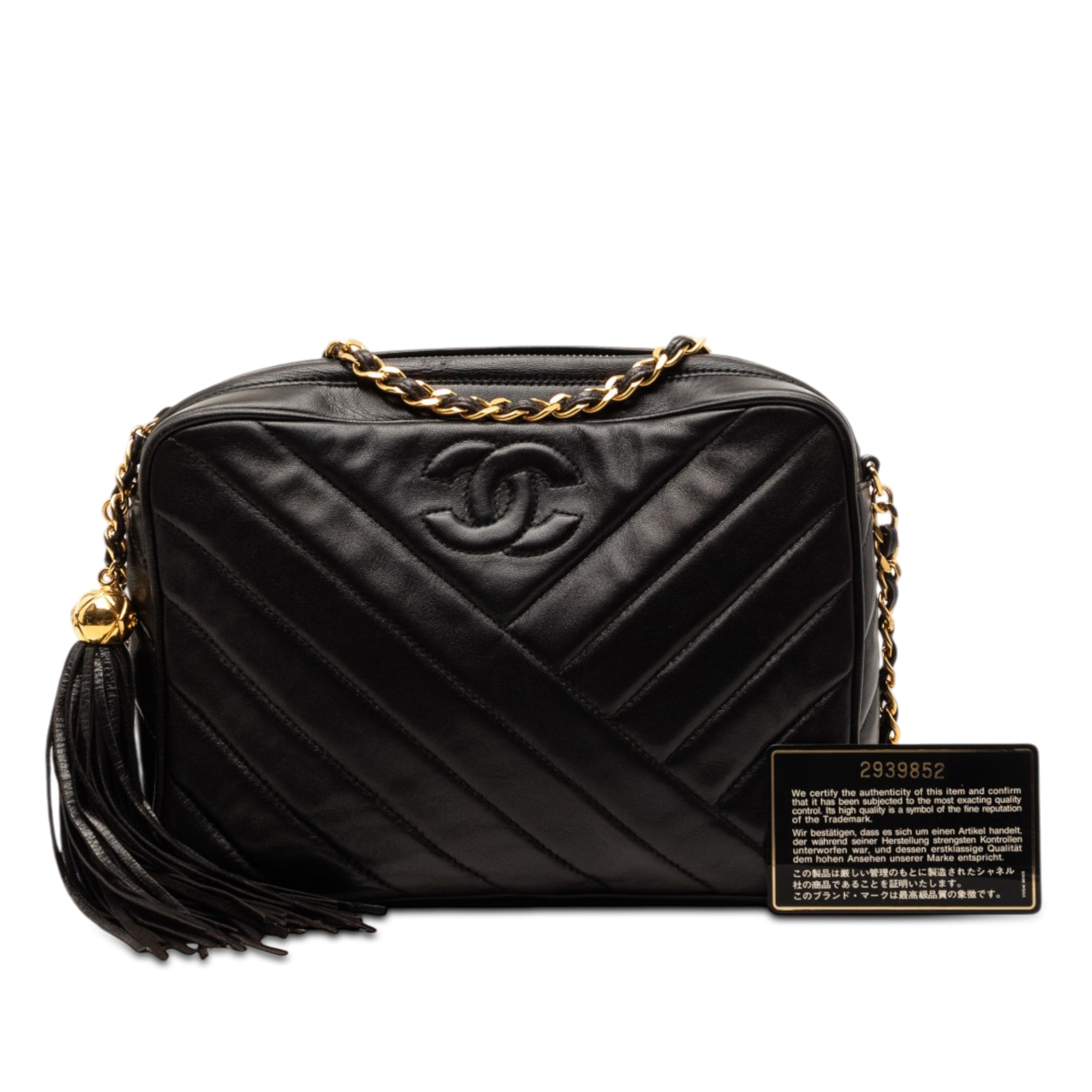 Chanel CC Diagonal Quilted Lambskin Tassel Camera Bag - image 8