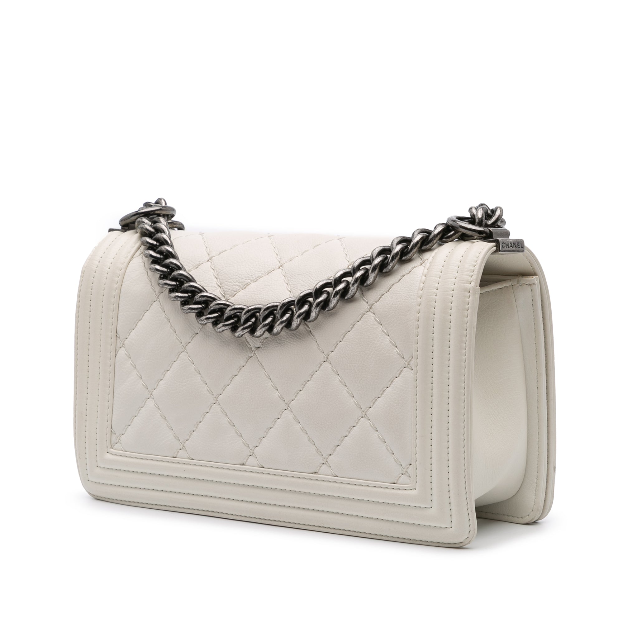 Chanel Old Medium Quilted Lambskin Boy Flap - image 2