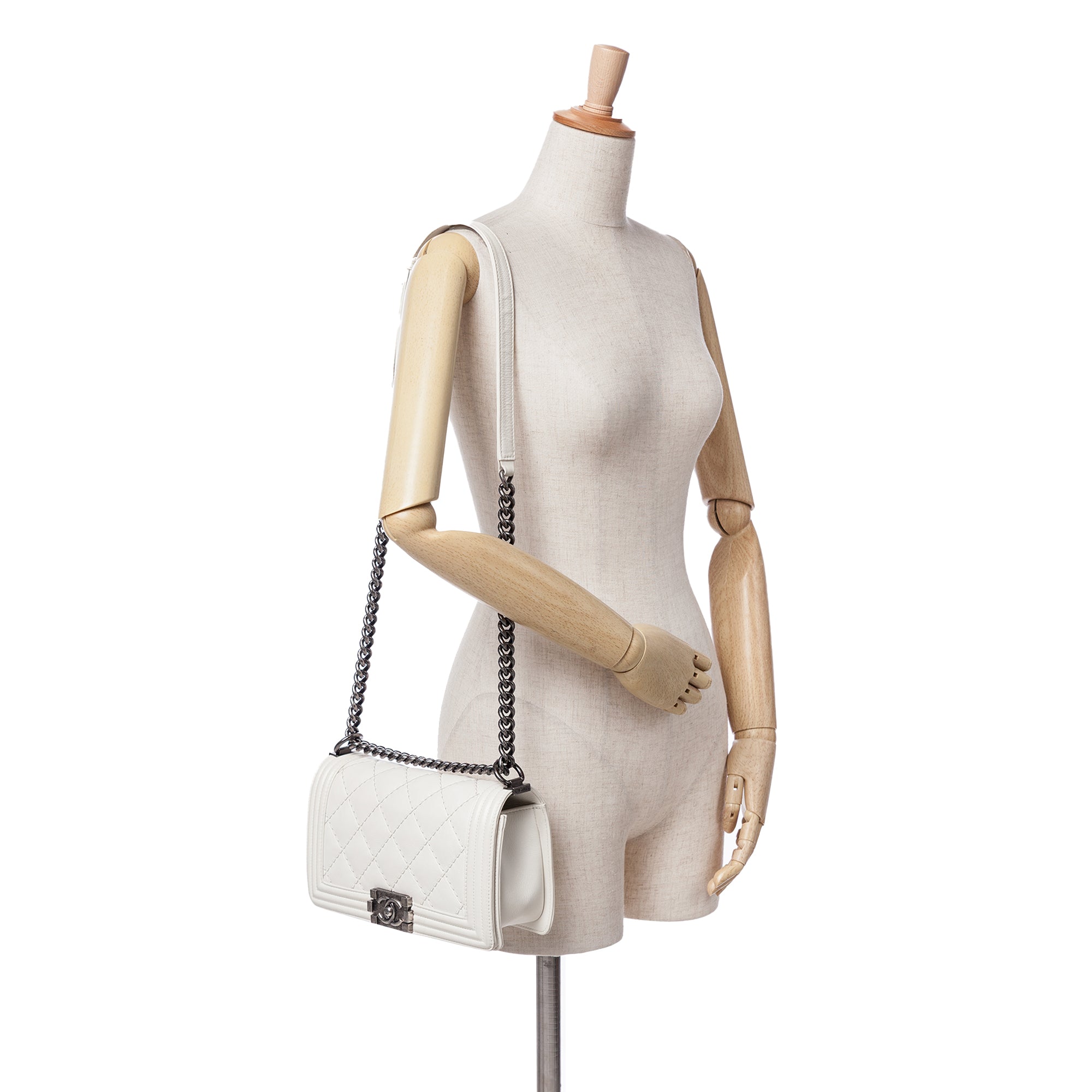 Chanel Old Medium Quilted Lambskin Boy Flap - image 8