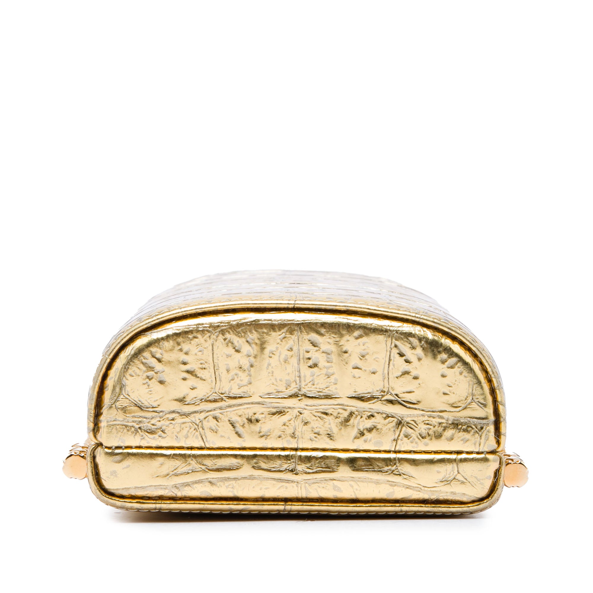 Chanel Paris New York CC Croc Embossed Metallic Calfskin Box Minaudiere Bag - image 3