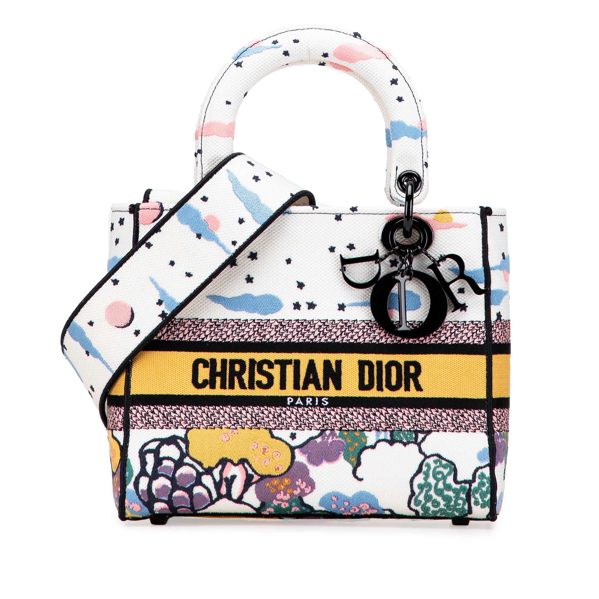 Dior Medium Embroidered Canvas Ciel De Reve Lady D Lite - image 1