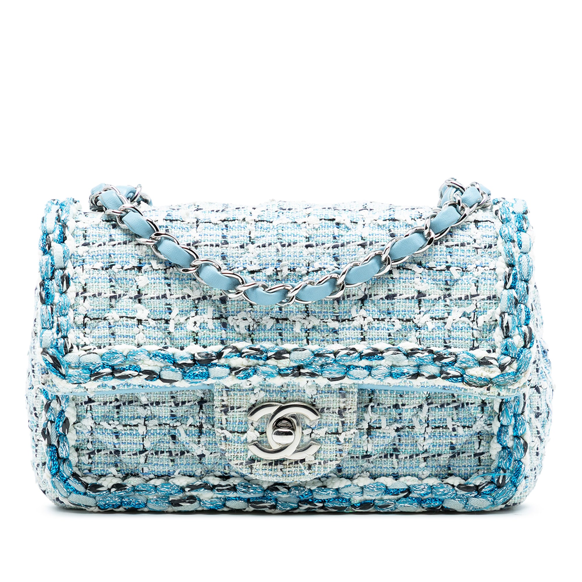 Chanel Mini Rectangular Classic Tweed Braided Single Flap - image 1