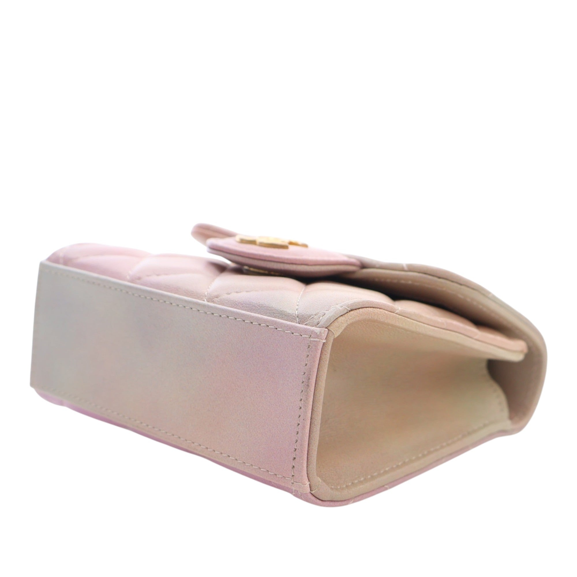 Chanel CC Ombre Lambskin Top Handle Flap Coin Purse with Chain - image 12
