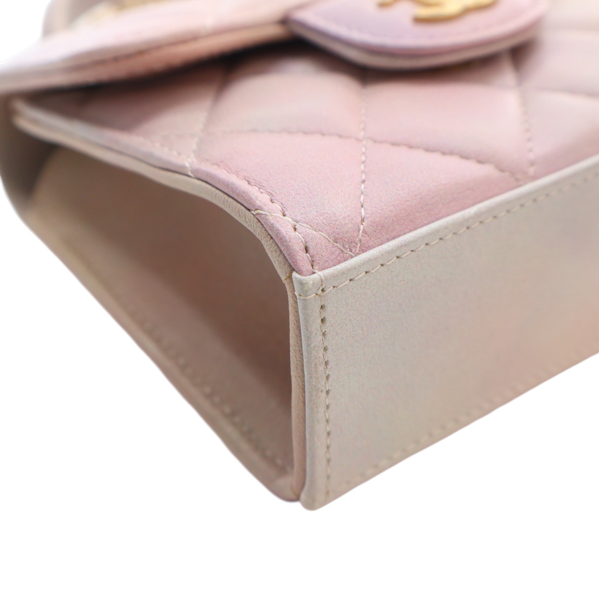 Chanel CC Ombre Lambskin Top Handle Flap Coin Purse with Chain - image 9