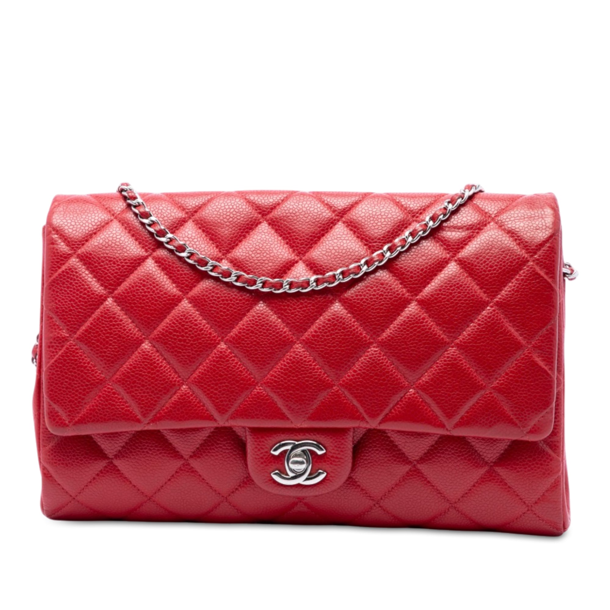 Chanel CC Quilted Caviar Flap Clutch with Chain - image 1