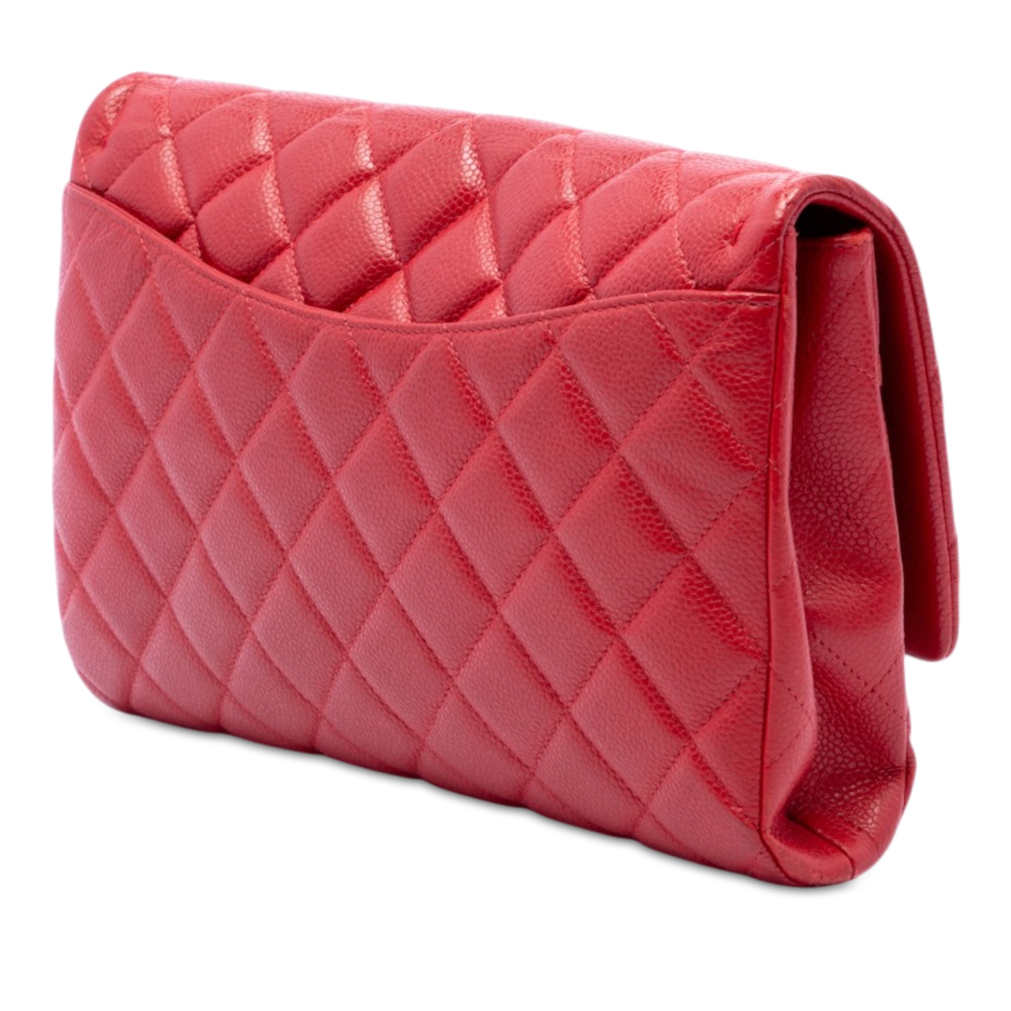 Chanel CC Quilted Caviar Flap Clutch with Chain - image 2