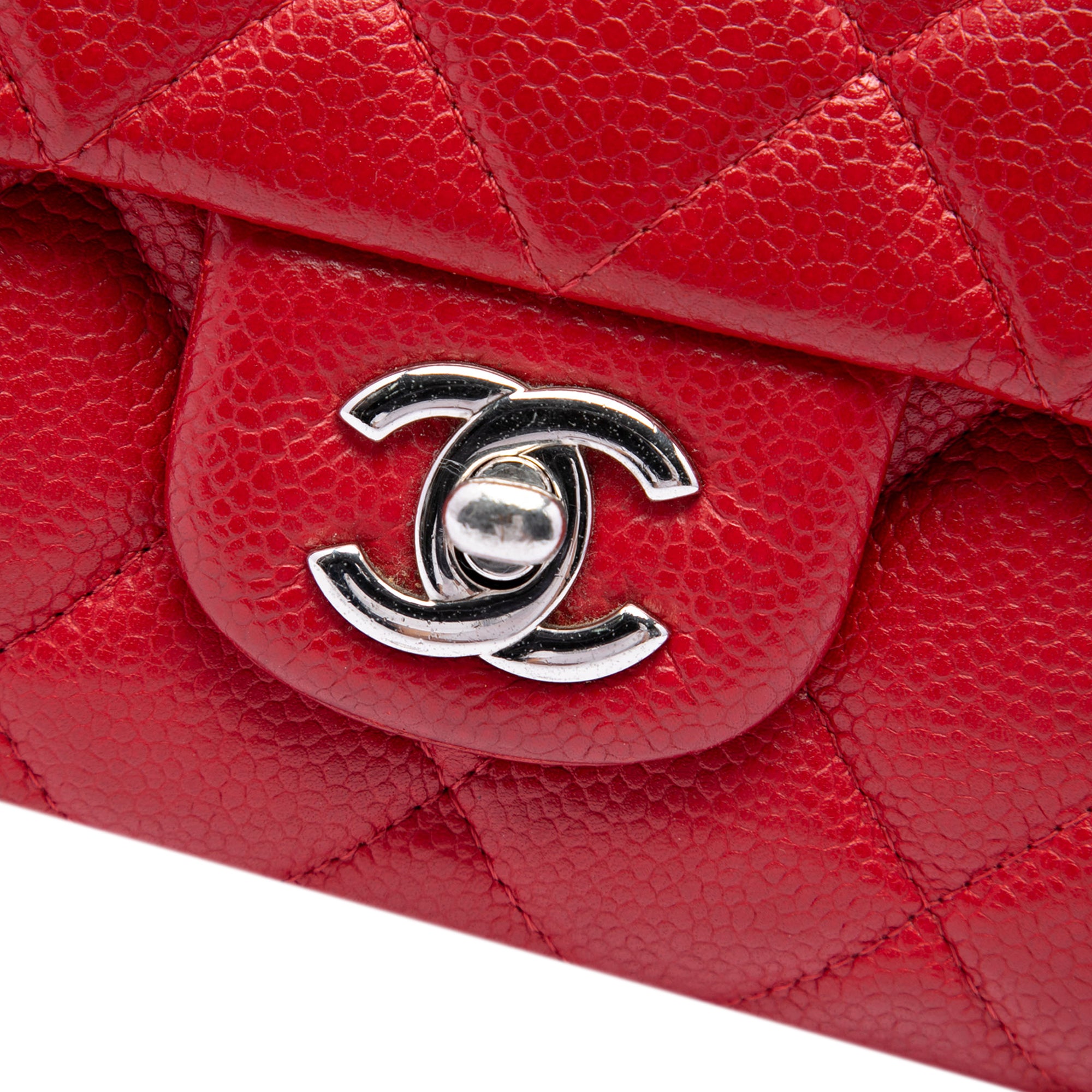 Chanel CC Quilted Caviar Flap Clutch with Chain - image 5