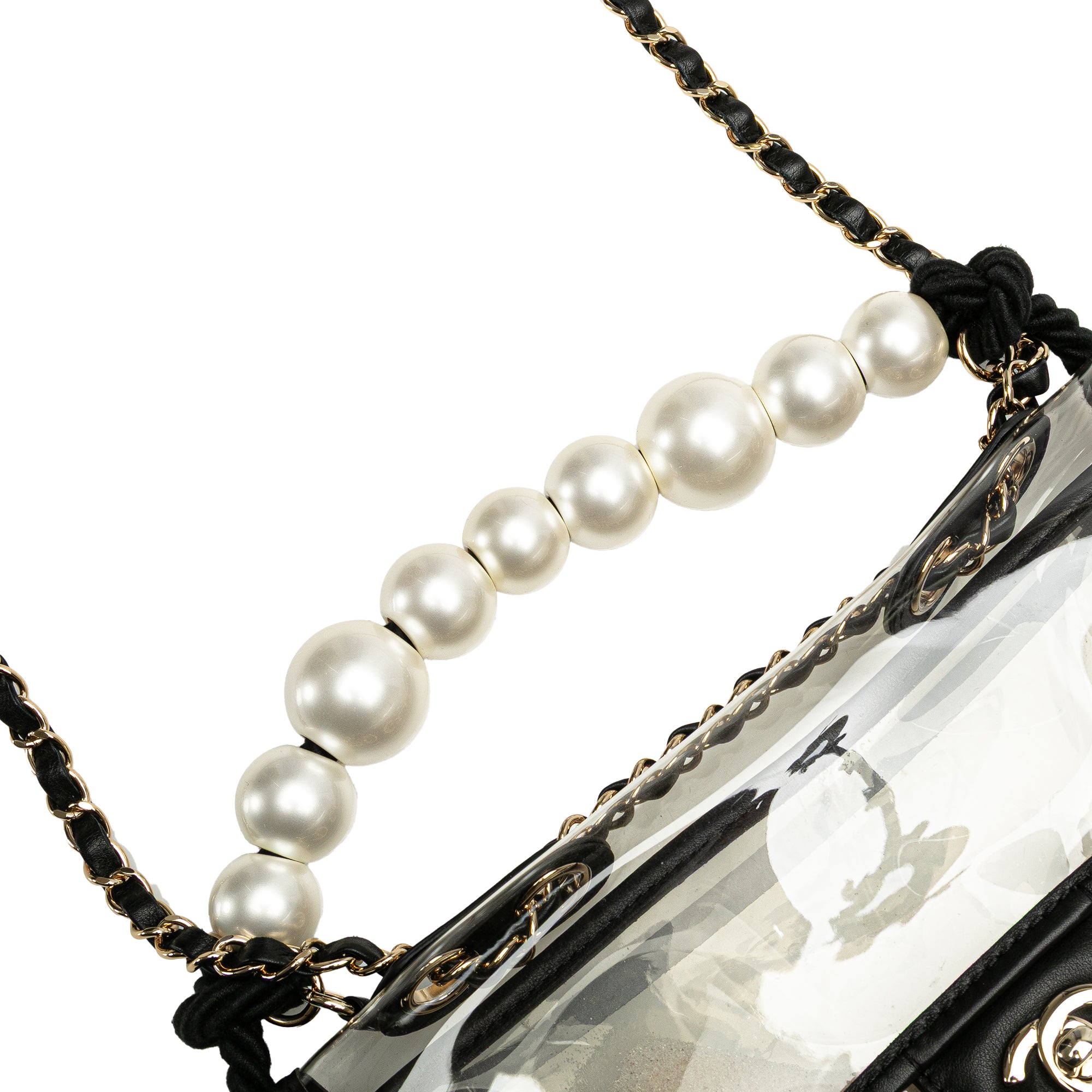 Chanel Medium PVC and Lambskin Sand By The Sea Flap with Pearl Strap - image 10