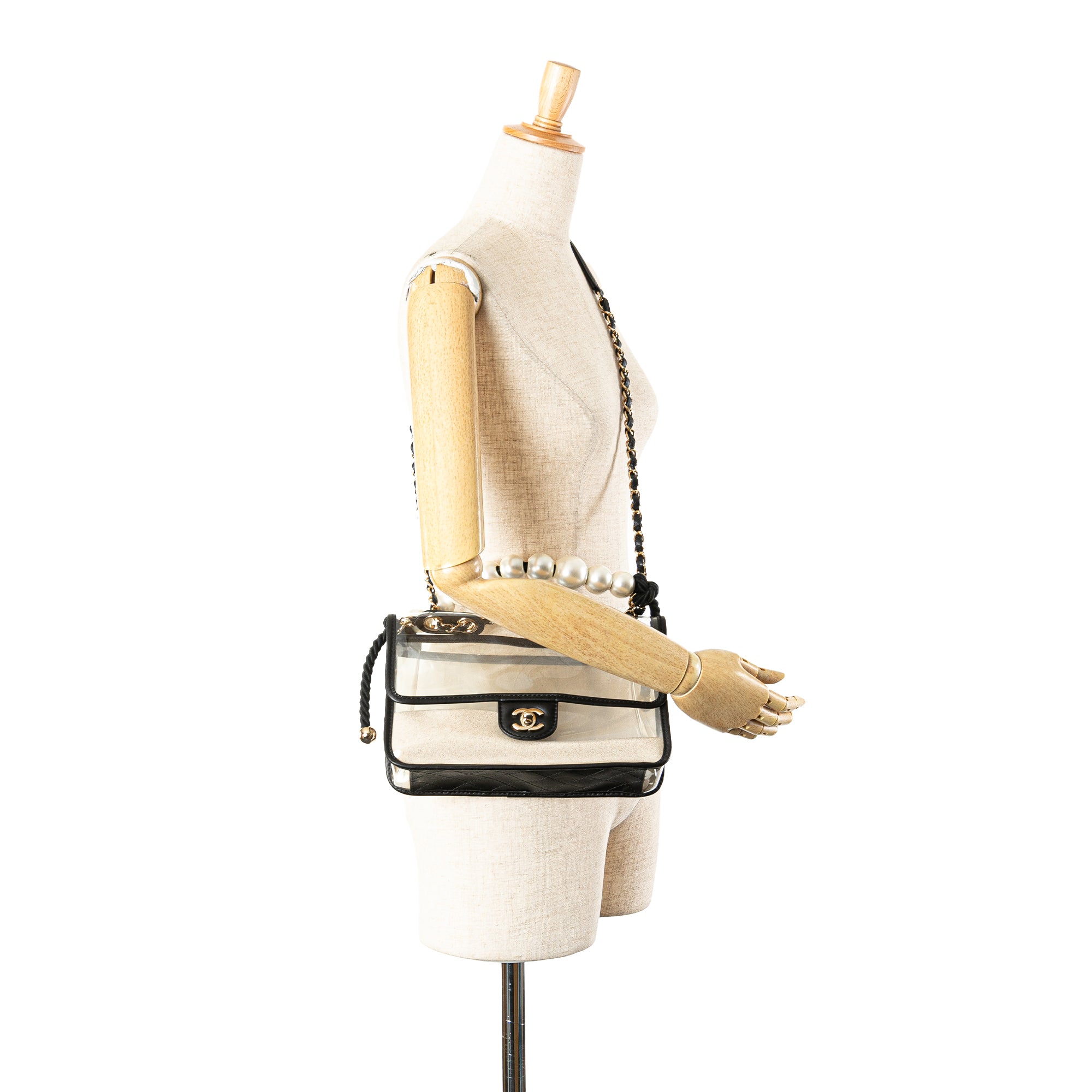 Chanel Medium PVC and Lambskin Sand By The Sea Flap with Pearl Strap - image 11