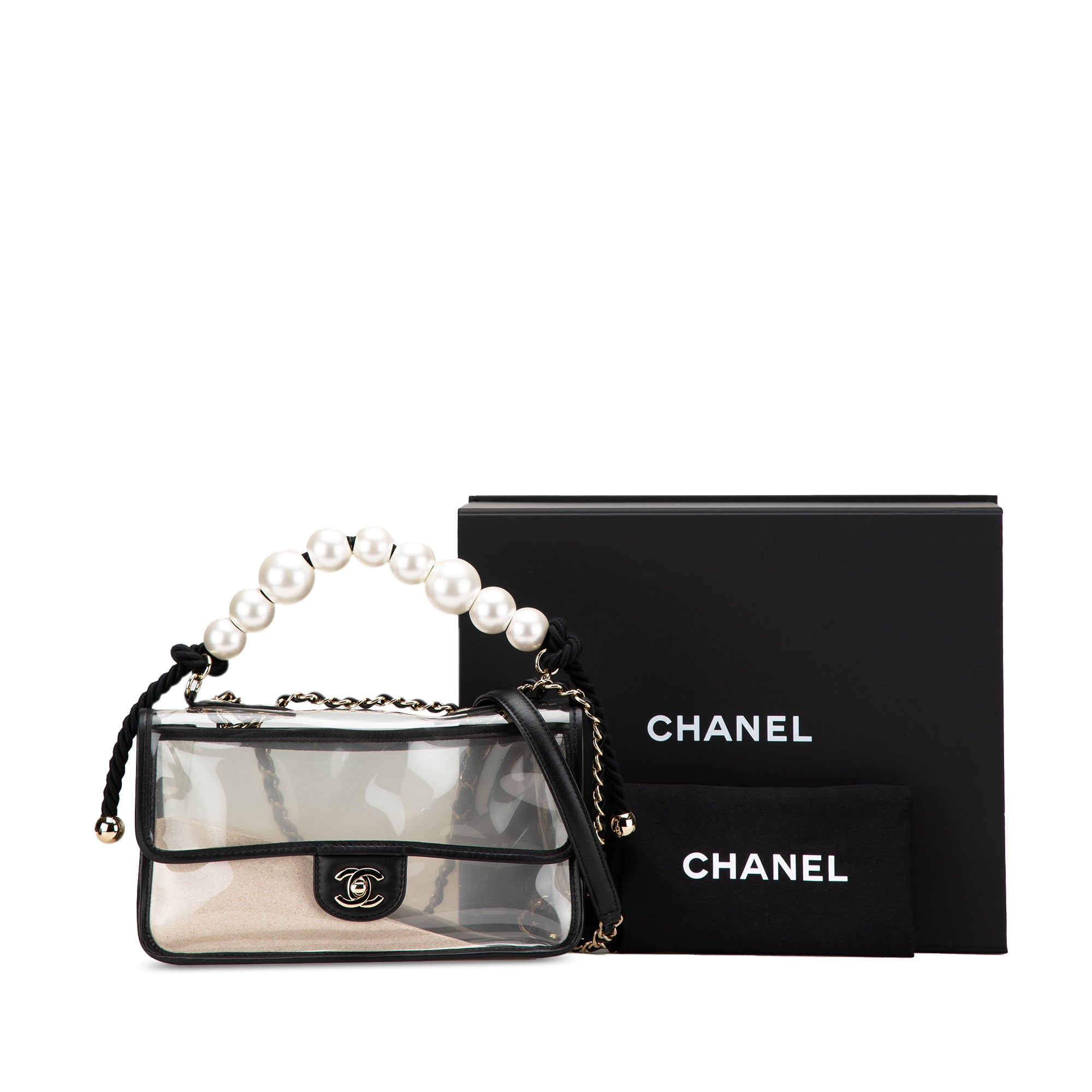 Chanel Medium PVC and Lambskin Sand By The Sea Flap with Pearl Strap - image 12