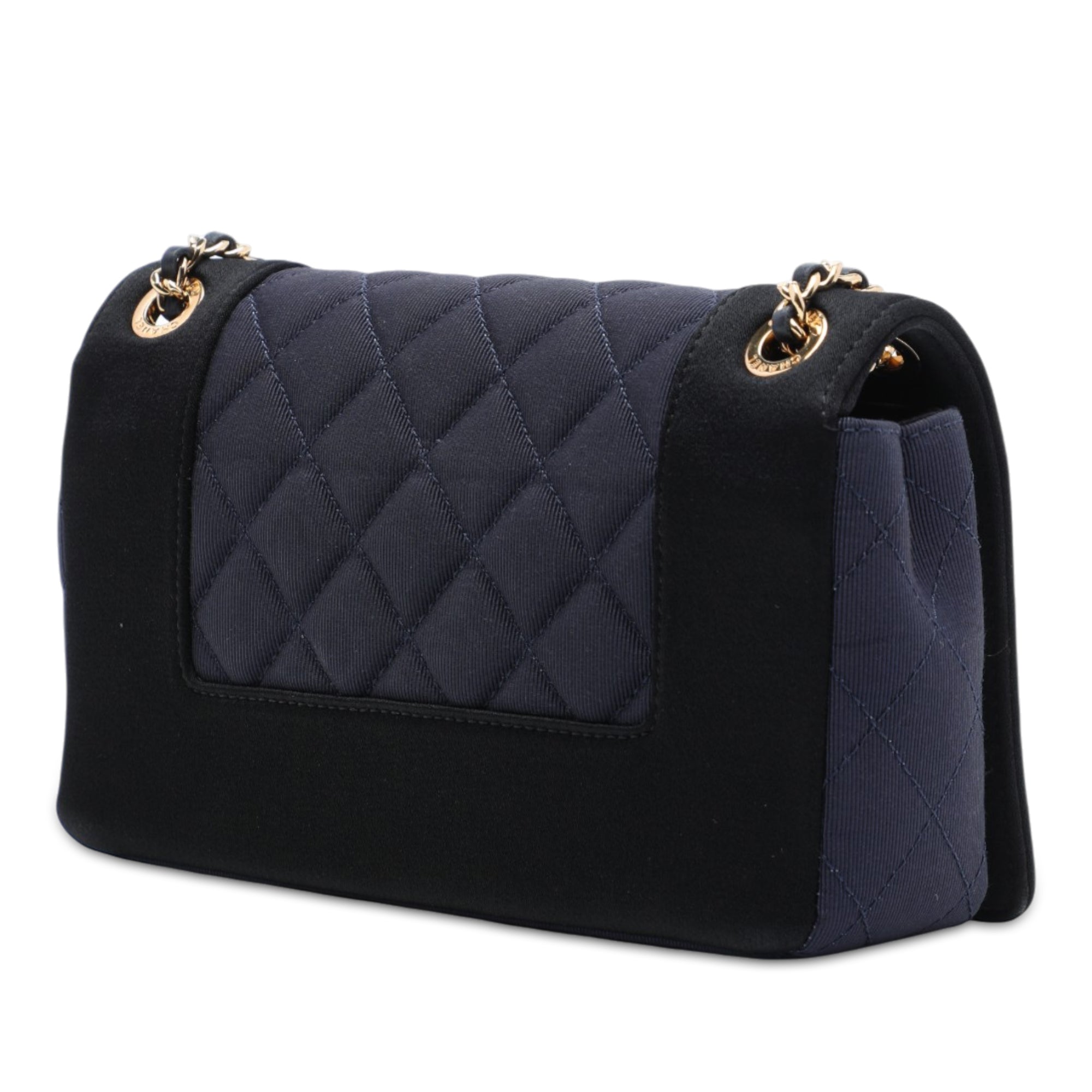 Chanel Small Bicolor Quilted Grosgrain Satin Small Mademoiselle Double Flap - image 2
