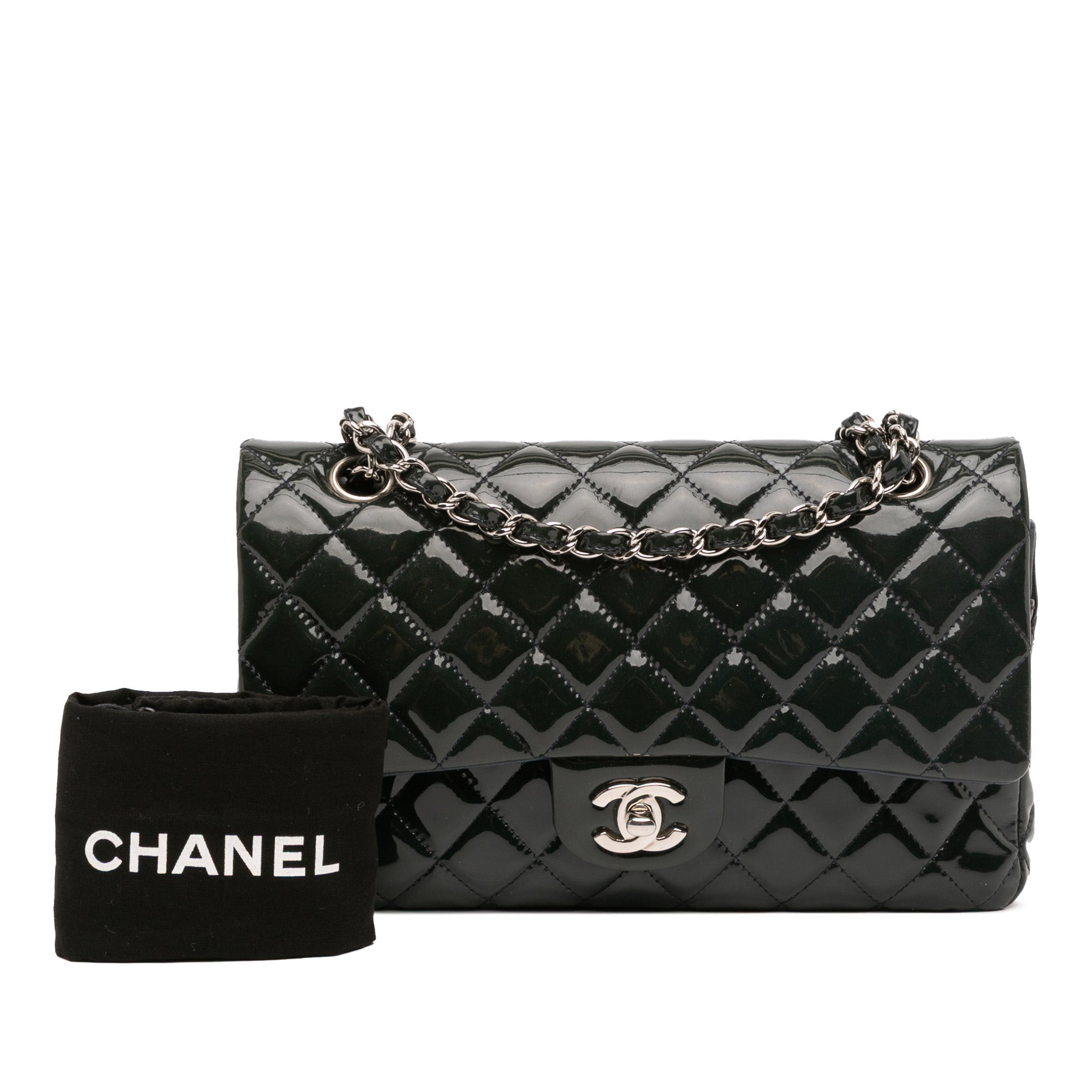 Chanel Medium Classic Patent Double Fla - image 15