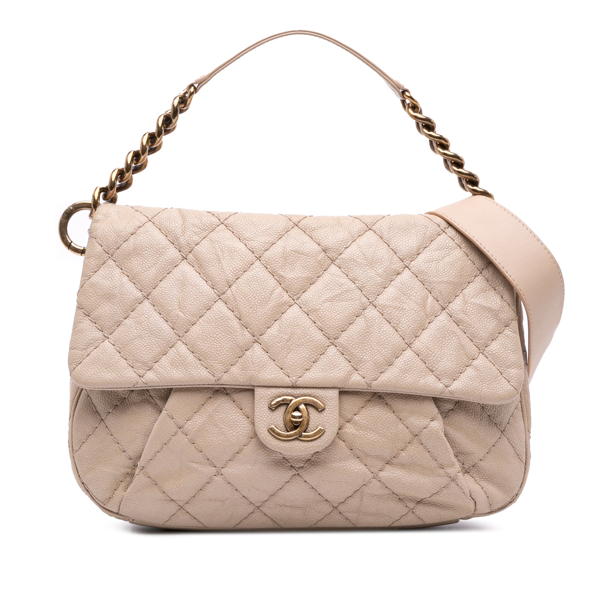 Chanel Medium Quilted Caviar Coco Pleats Messenger Flap - image 1