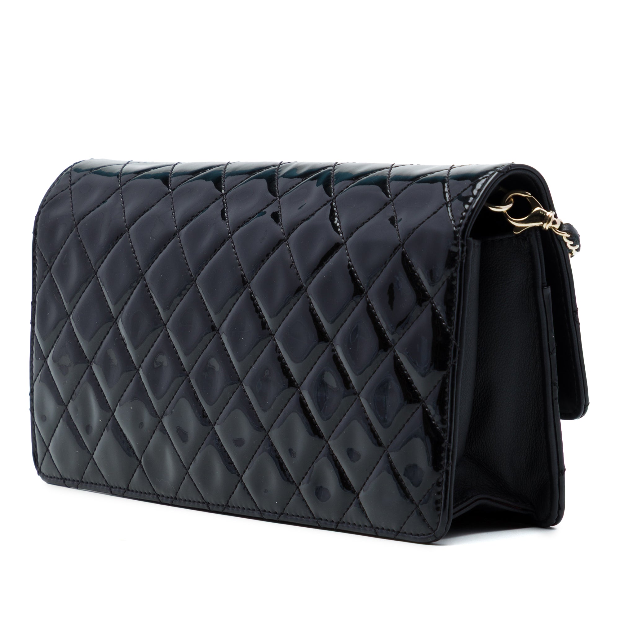 Chanel Quilted Patent Golden Class East West Wallet on Chain - image 2