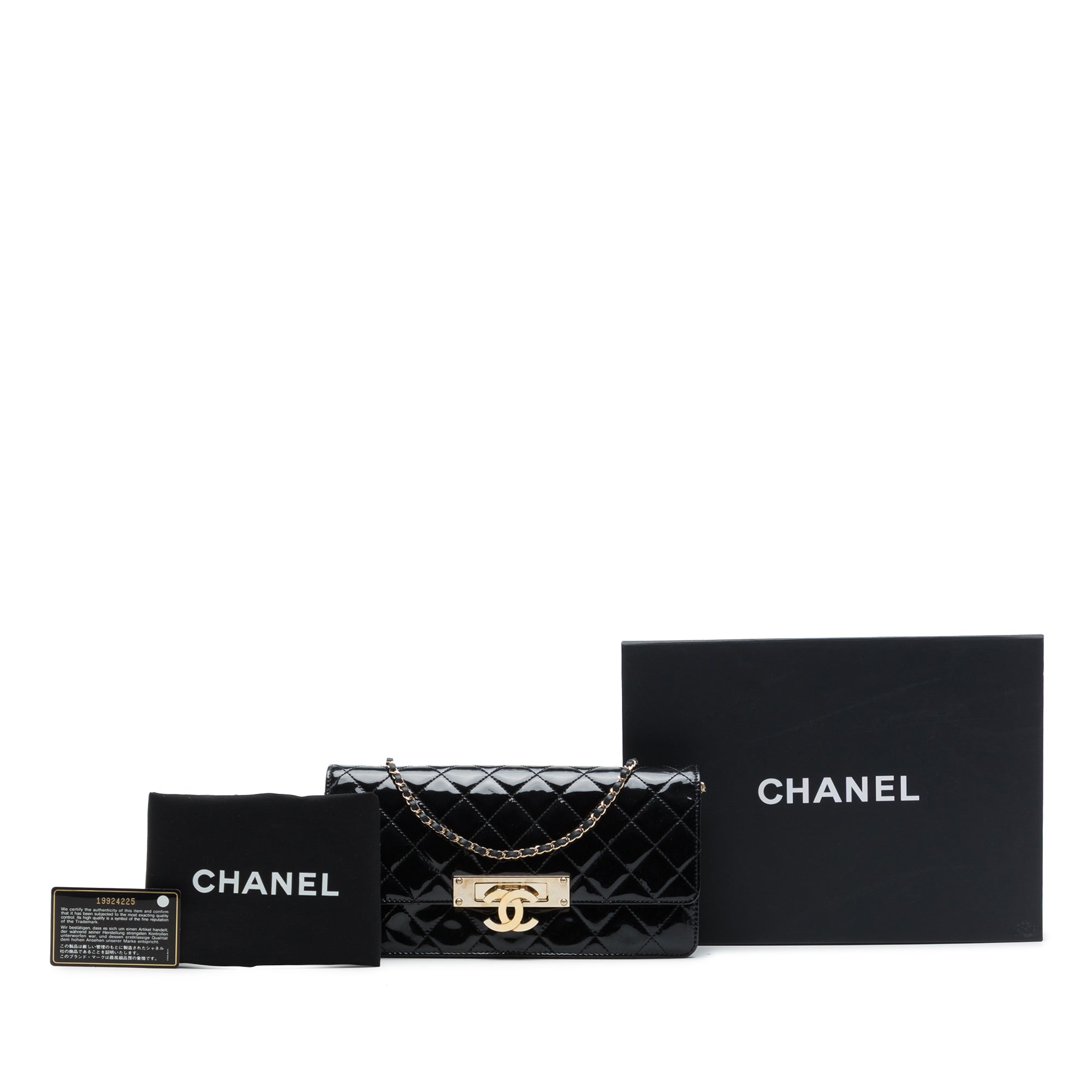 Chanel Quilted Patent Golden Class East West Wallet on Chain - image 7