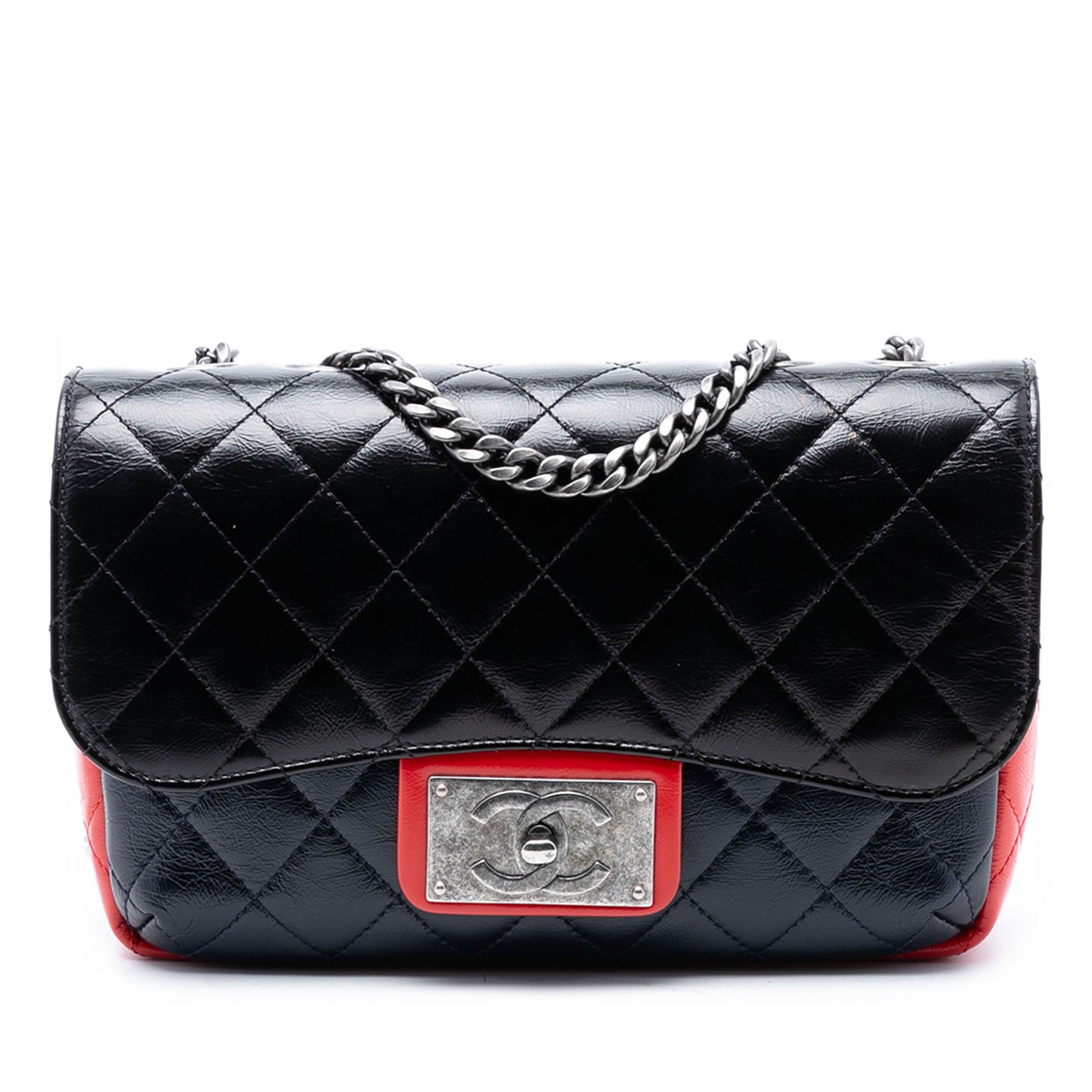 Chanel Medium Tricolor Quilted Glazed Calfskin CC Plate Flap - image 1