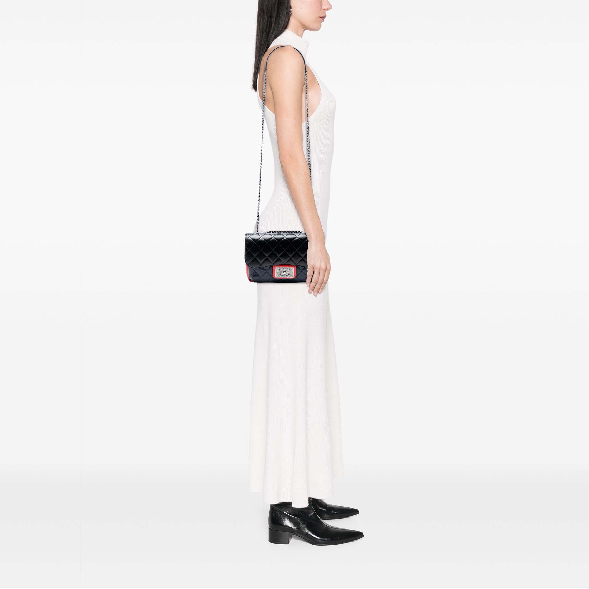 Chanel Medium Tricolor Quilted Glazed Calfskin CC Plate Flap - image 7