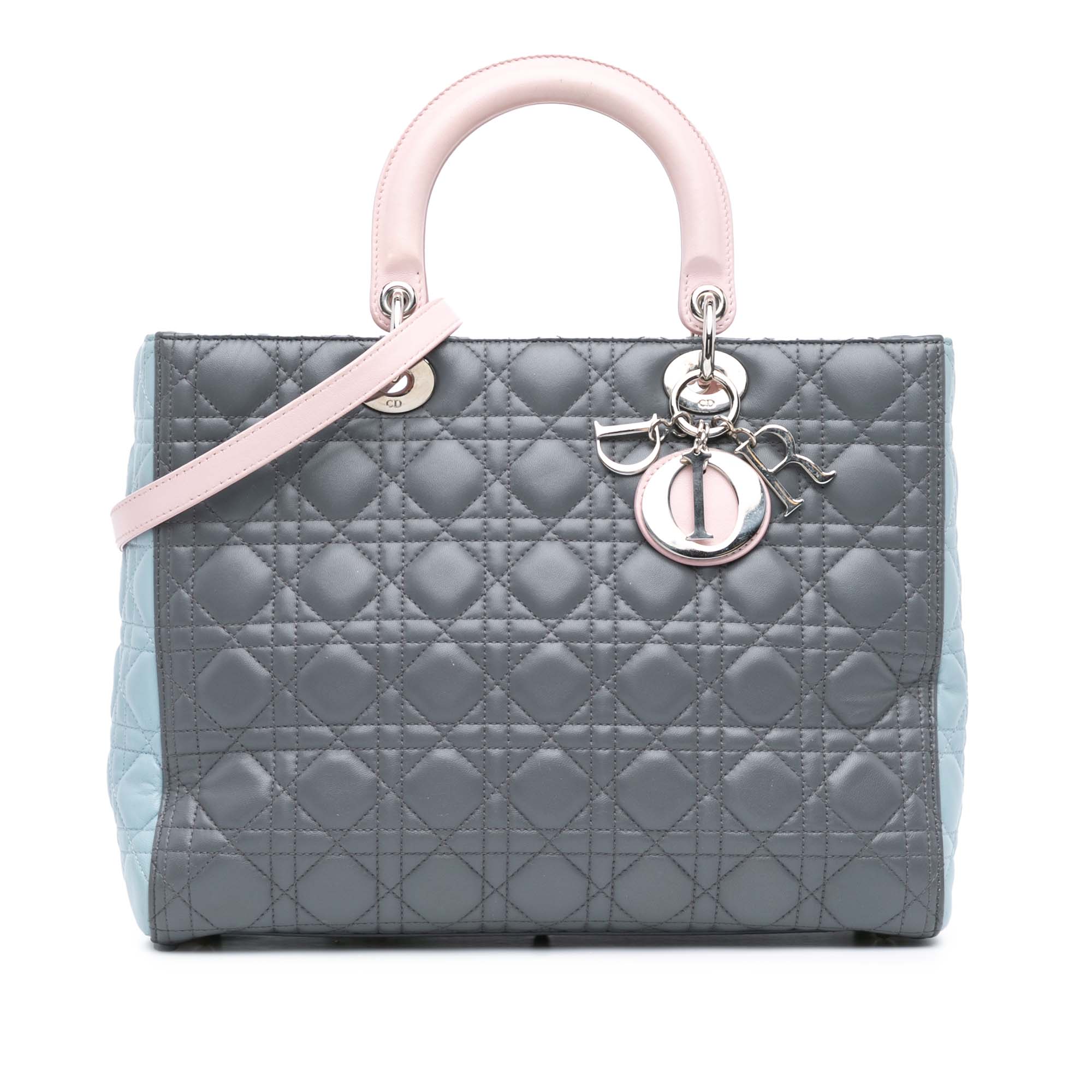 Dior Large Bicolor Lambskin Cannage Lady Dior - image 1