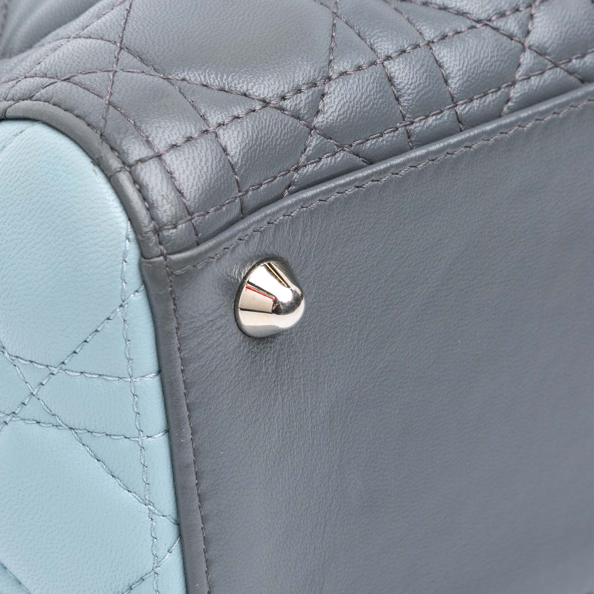 Dior Large Bicolor Lambskin Cannage Lady Dior - image 9