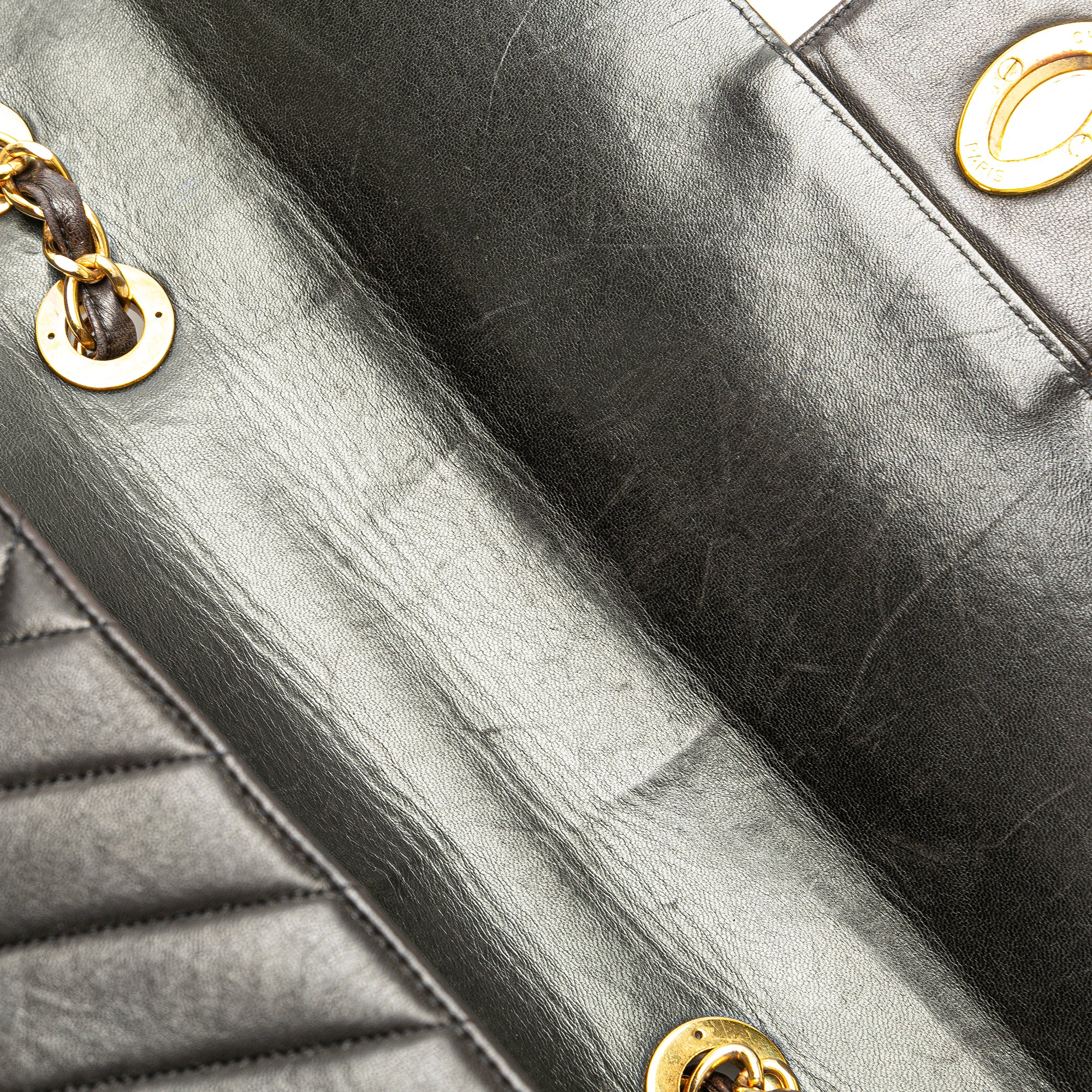 Chanel Maxi XL Chevron Lambskin Single Flap - image 11