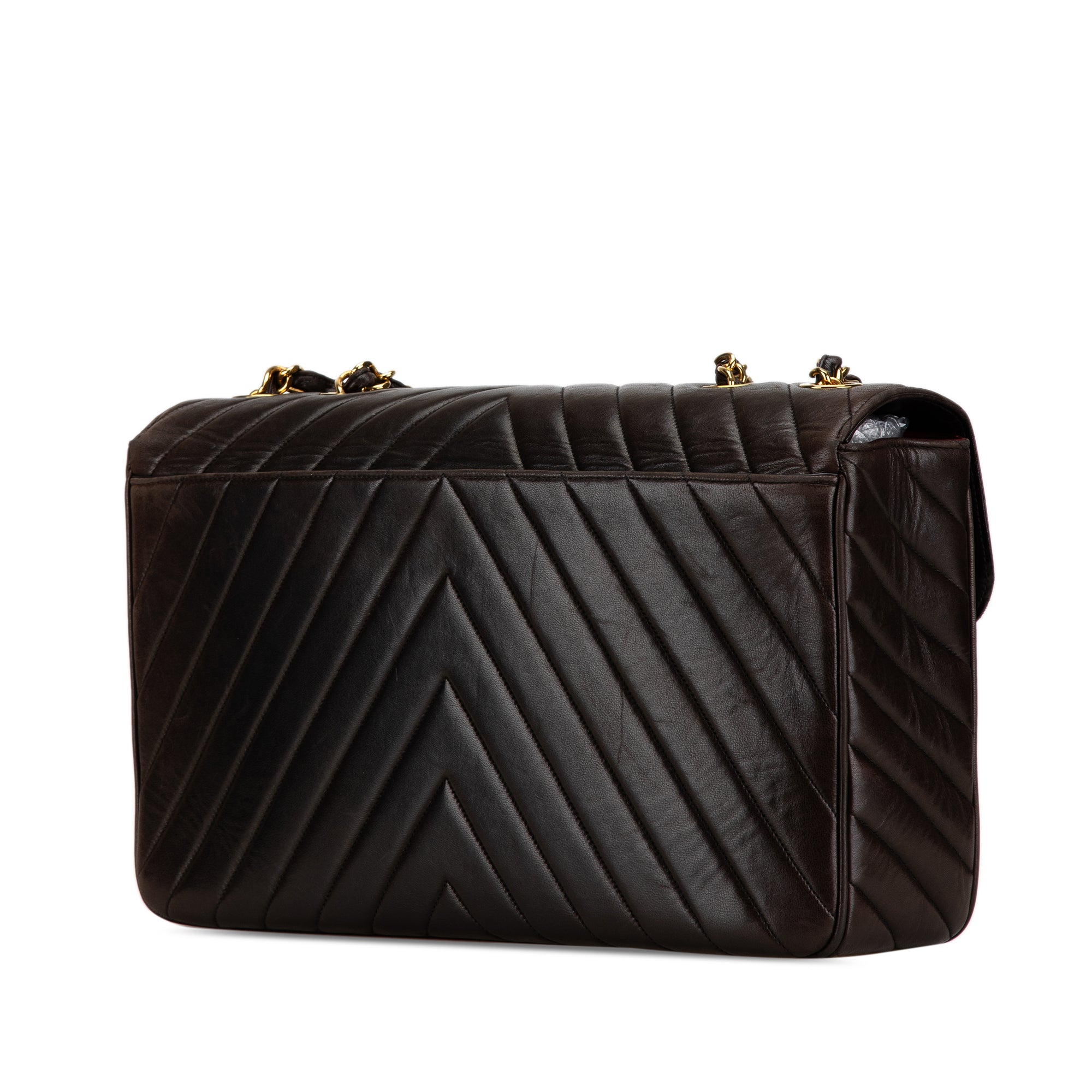 Chanel Maxi XL Chevron Lambskin Single Flap - image 2