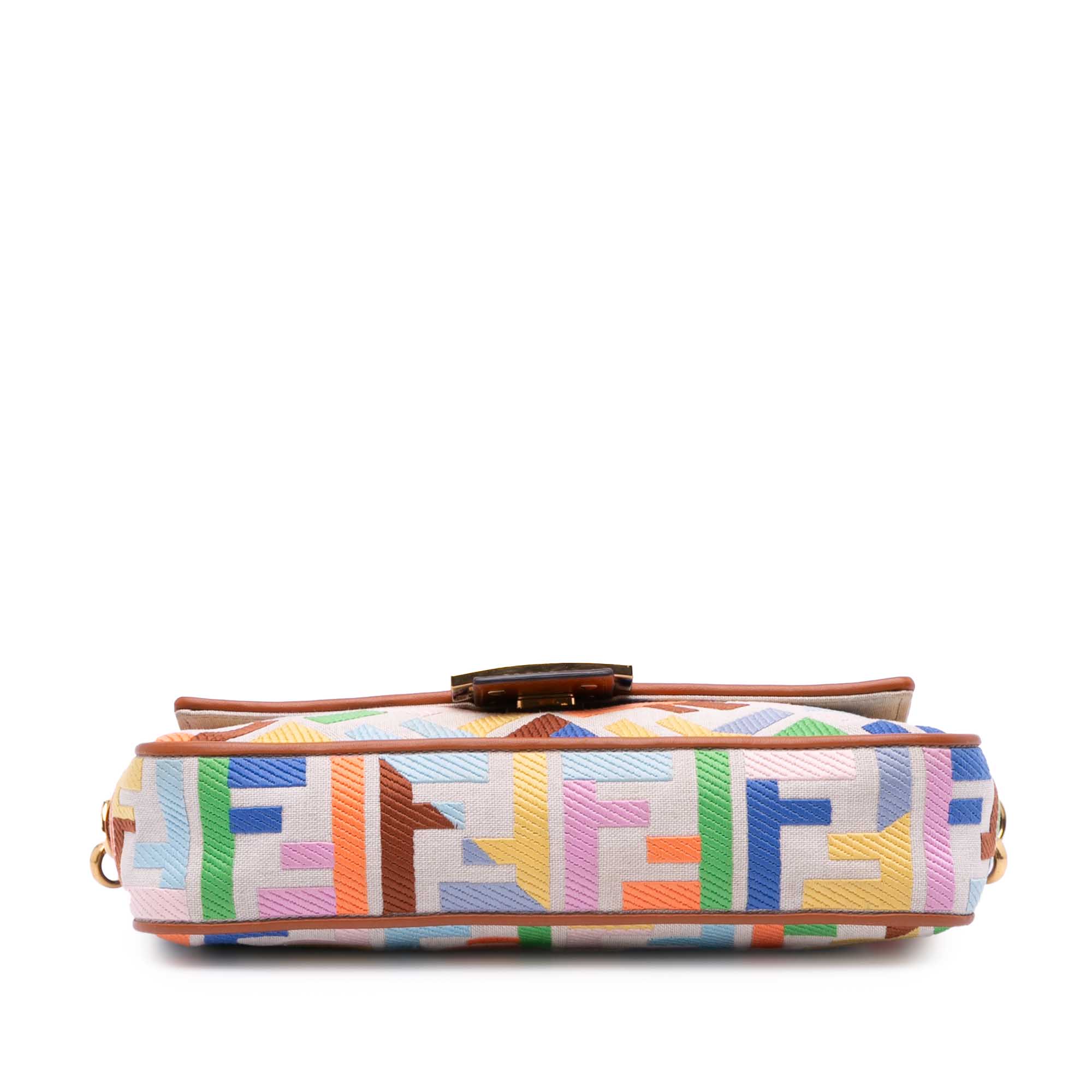Fendi Zucca Embroidered Canvas Baguette Satchel - image 3