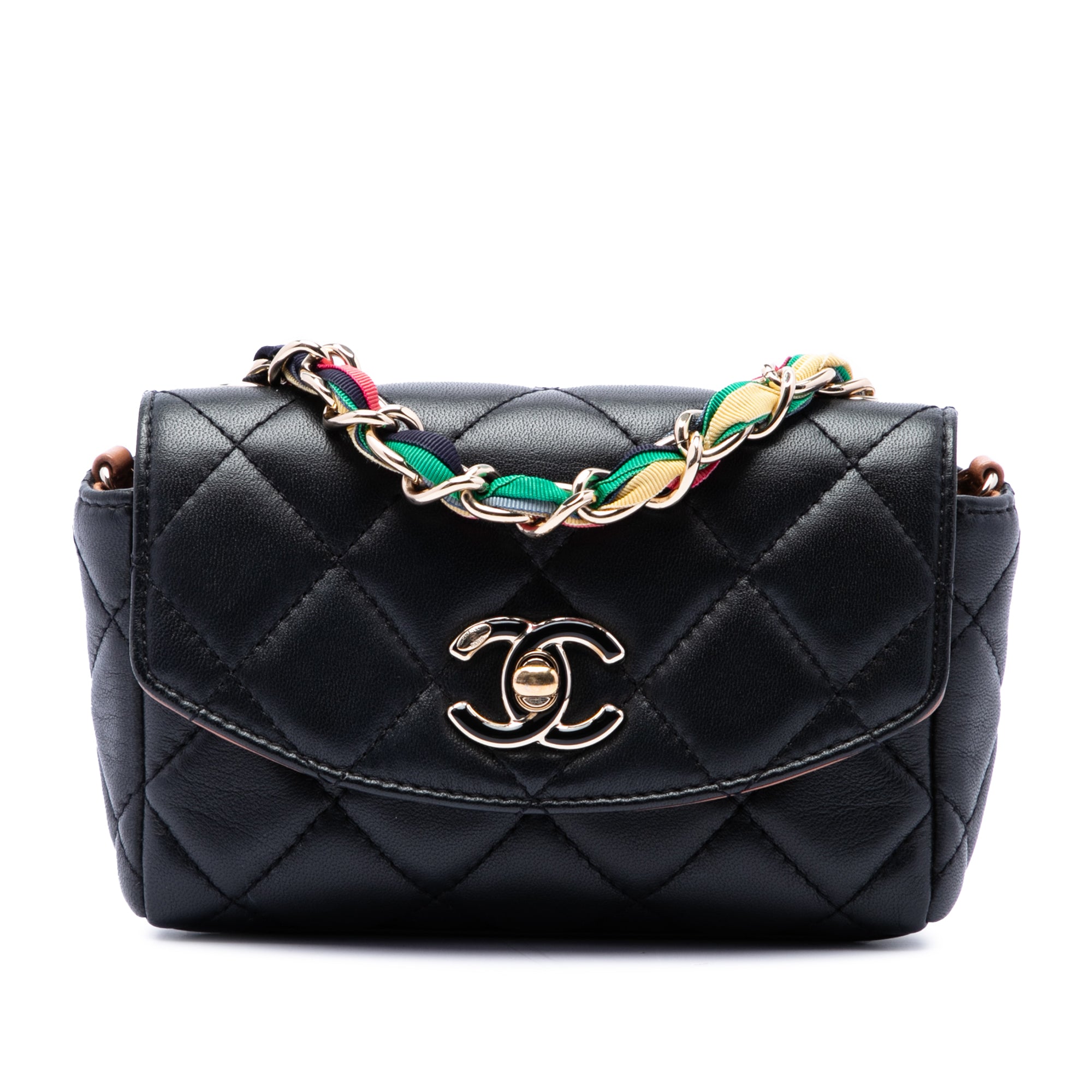 Chanel Mini Quilted Lambskin Cocovado Ribbon Chain Flap - image 1
