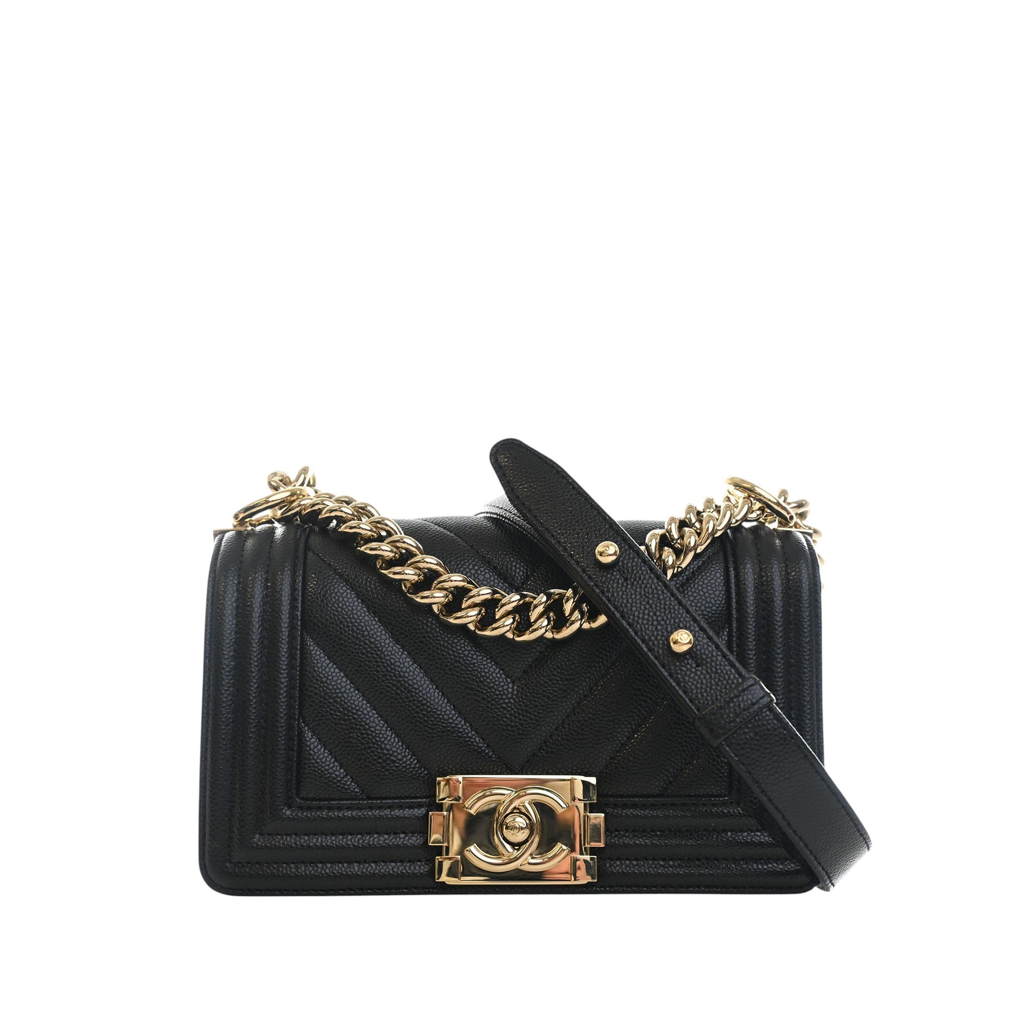 Chanel Small Chevron Caviar Boy Flap - image 1