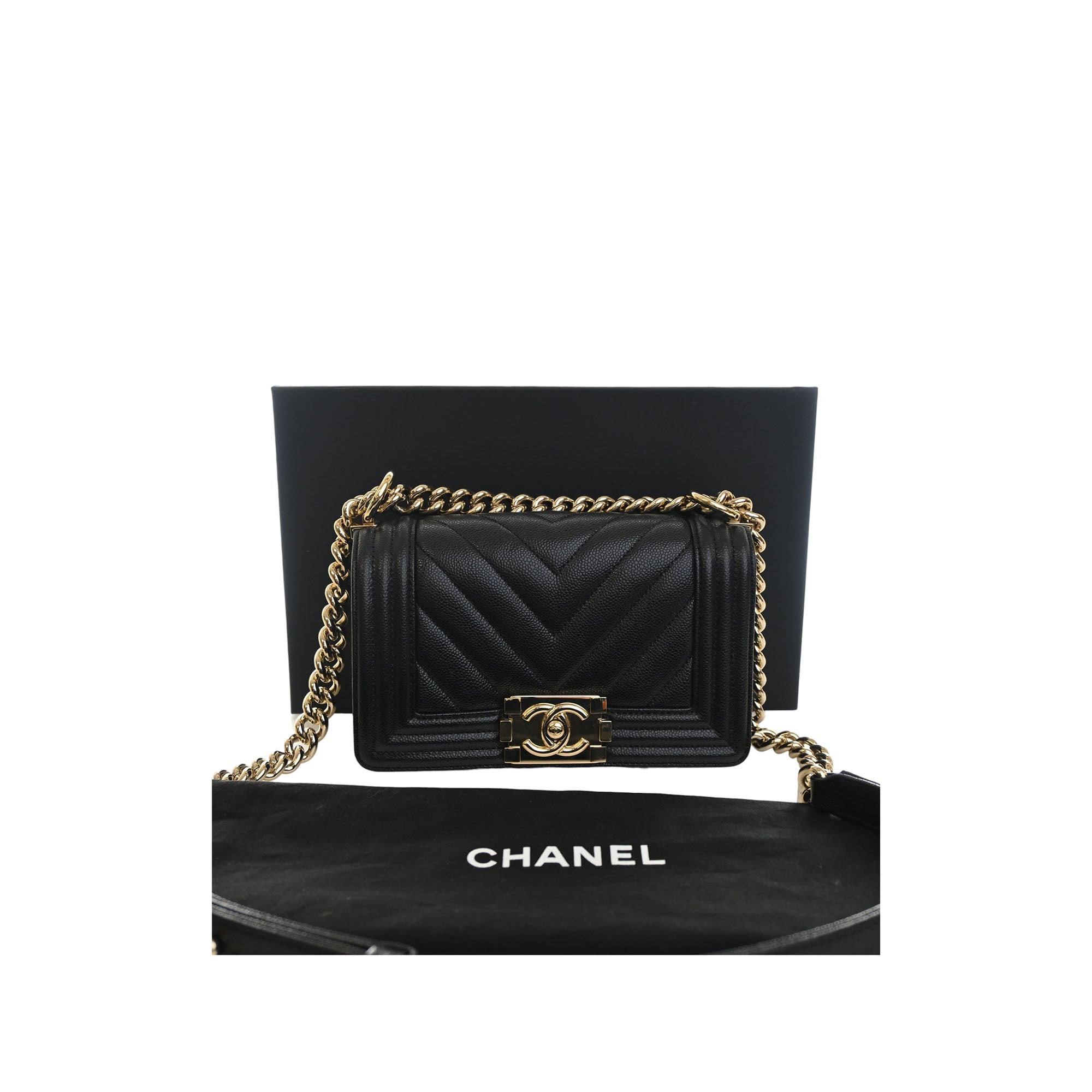 Chanel Small Chevron Caviar Boy Flap - image 14