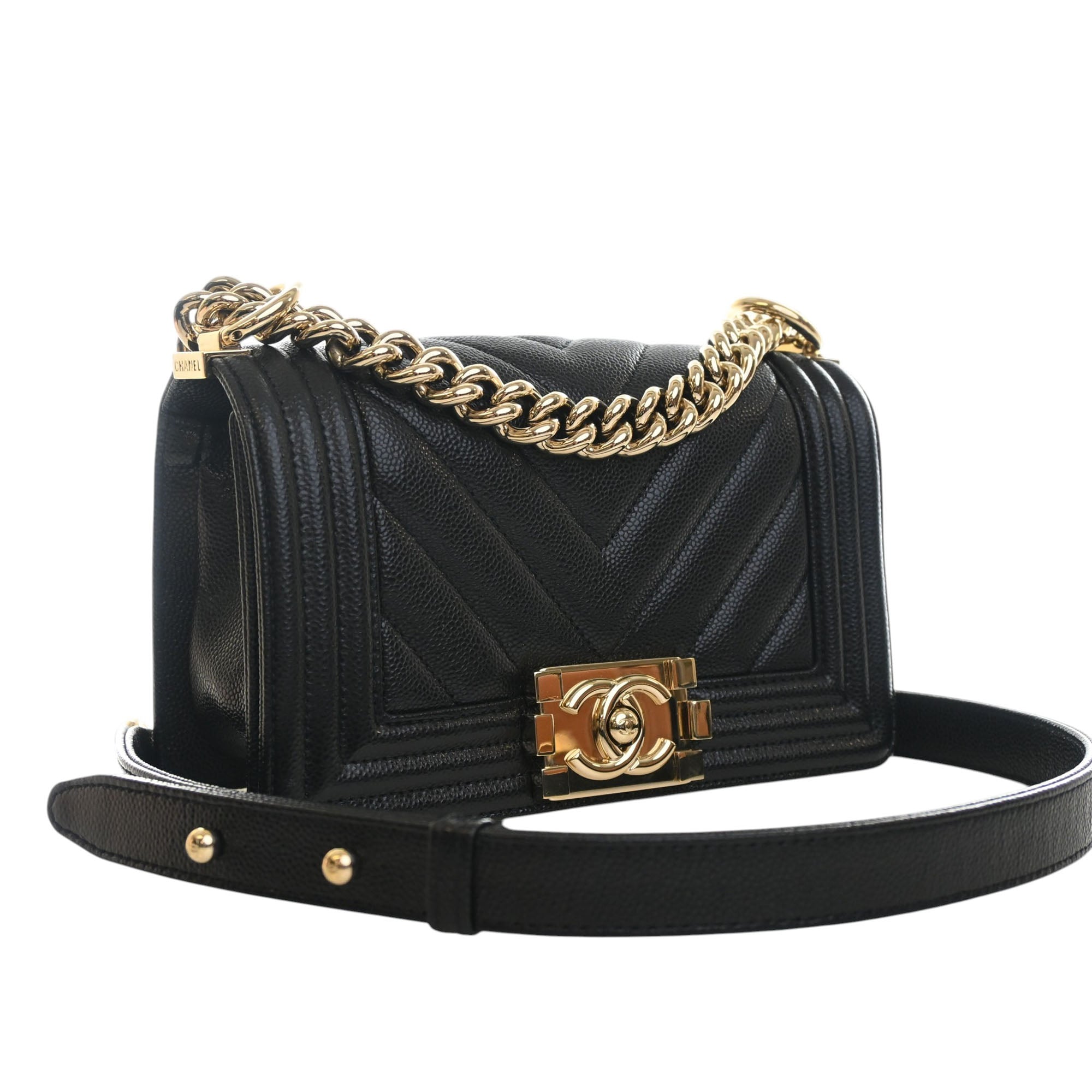 Chanel Small Chevron Caviar Boy Flap - image 7