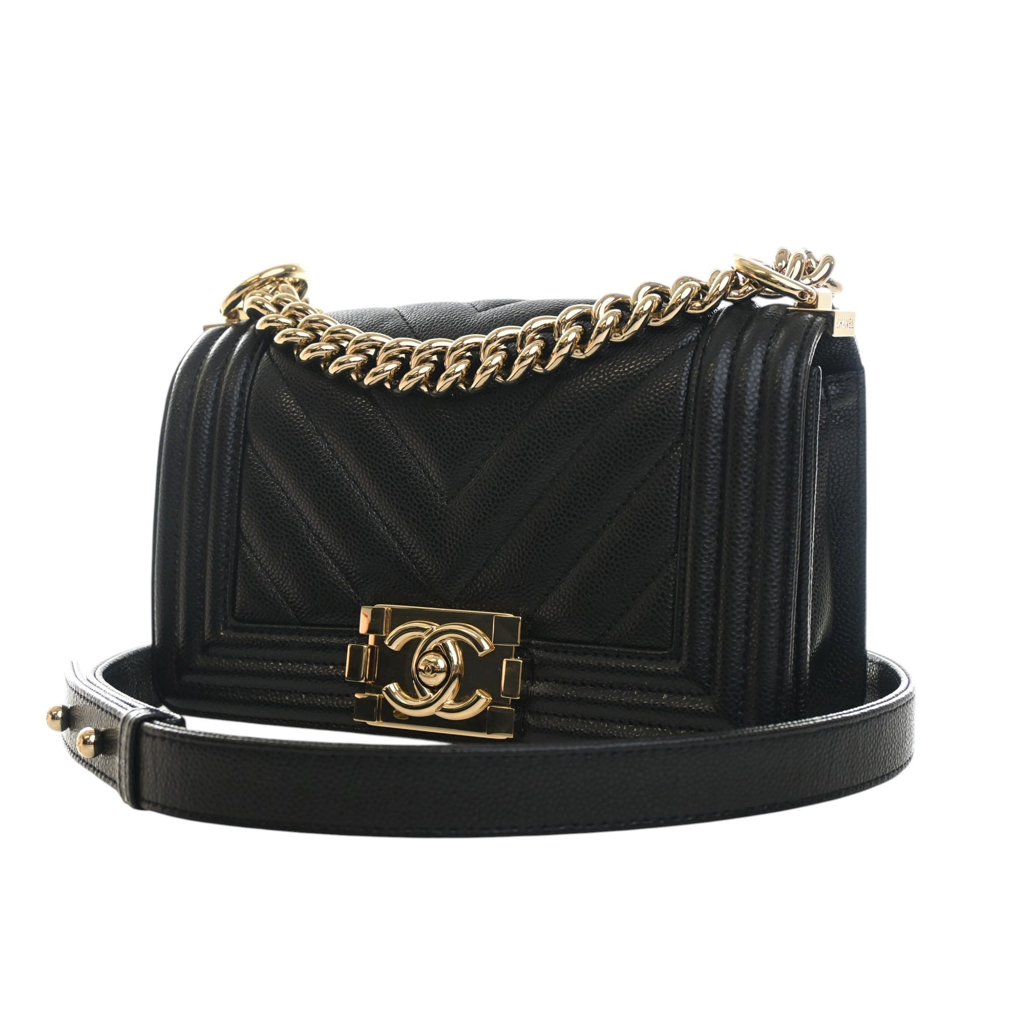 Chanel Small Chevron Caviar Boy Flap - image 8