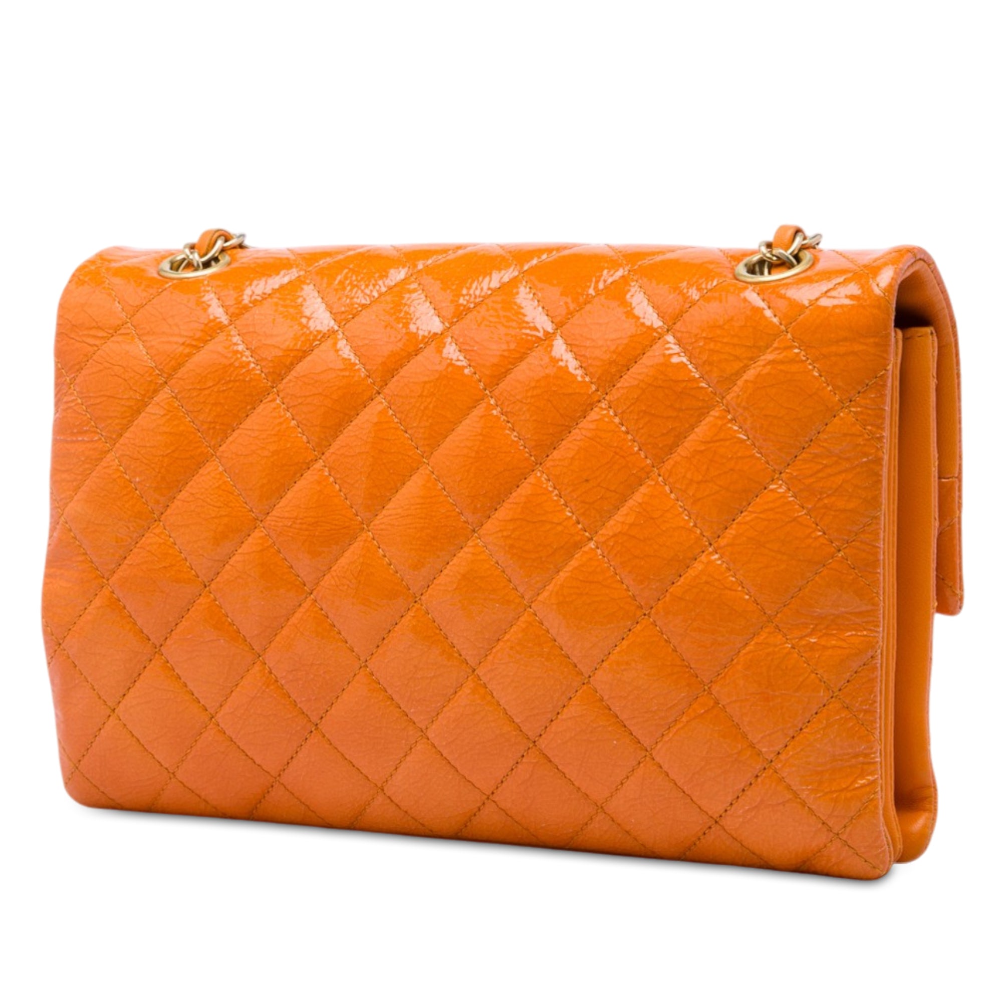 Chanel Medium Quilted Crinkled Patent Pagoda Accordion Flap - image 2