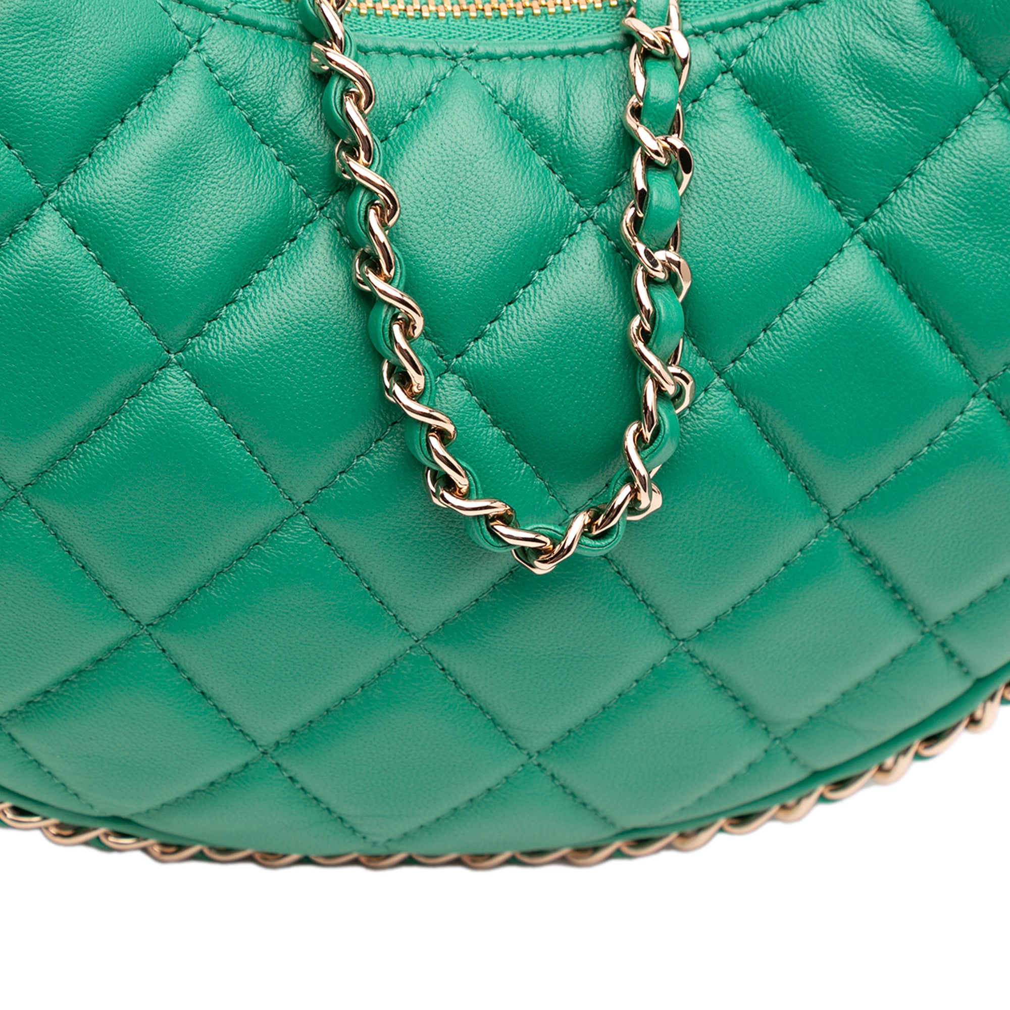 Chanel Small Quilted Lambskin Chain Around Hook Hobo Bag - image 11