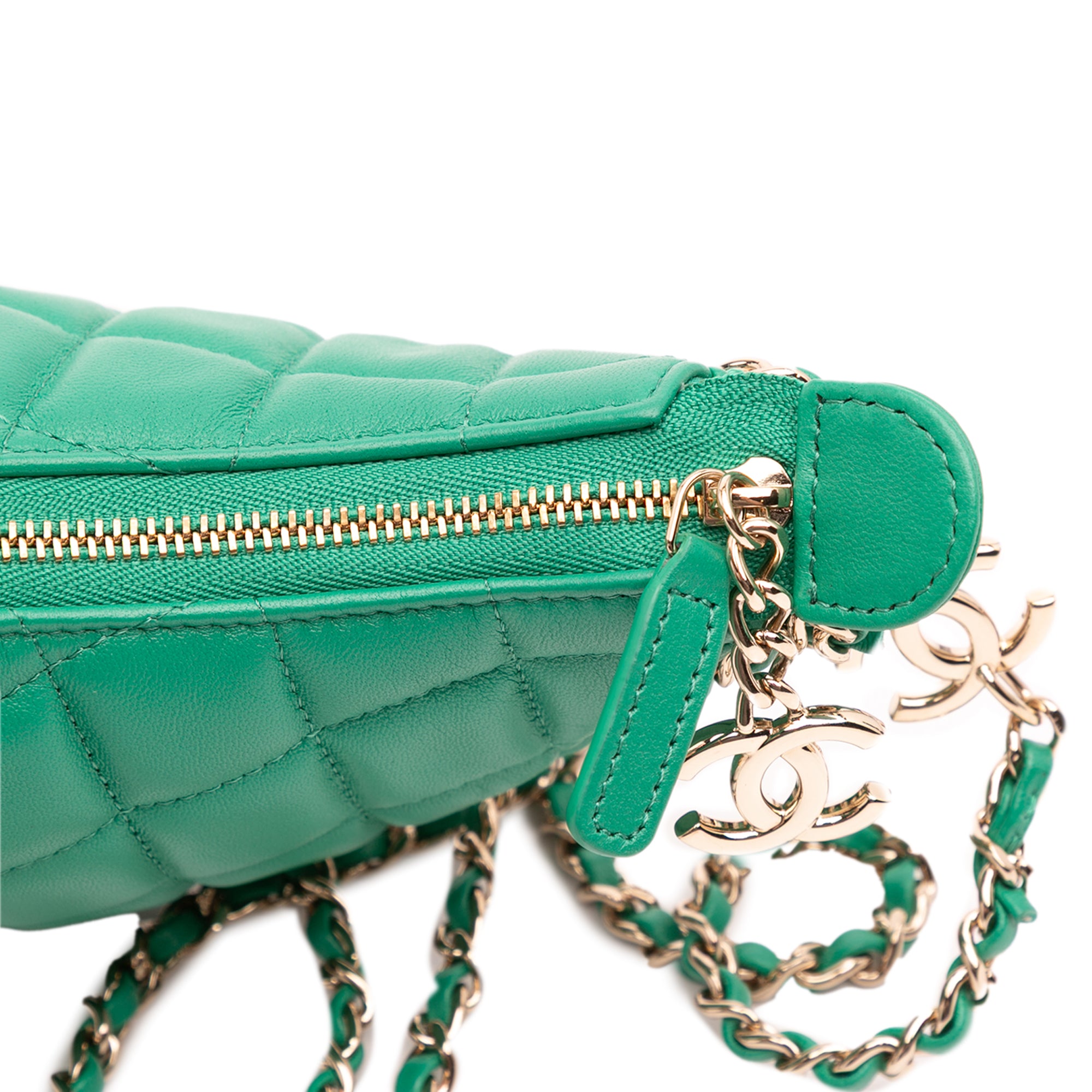 Chanel Small Quilted Lambskin Chain Around Hook Hobo Bag - image 7