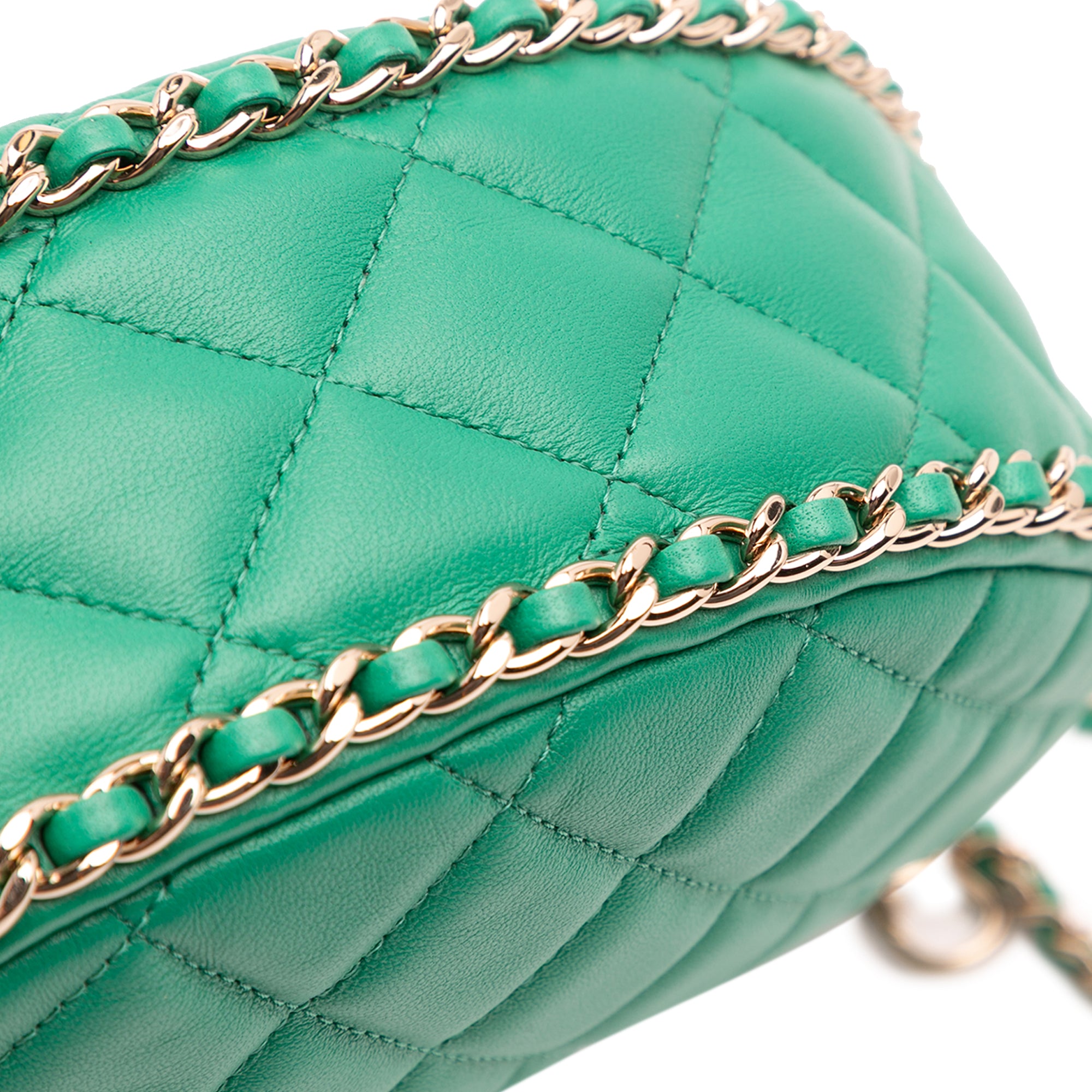 Chanel Small Quilted Lambskin Chain Around Hook Hobo Bag - image 8