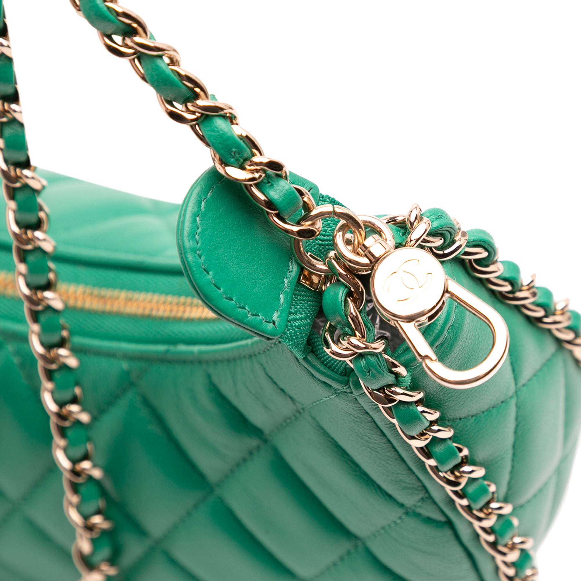 Chanel Small Quilted Lambskin Chain Around Hook Hobo Bag - image 9