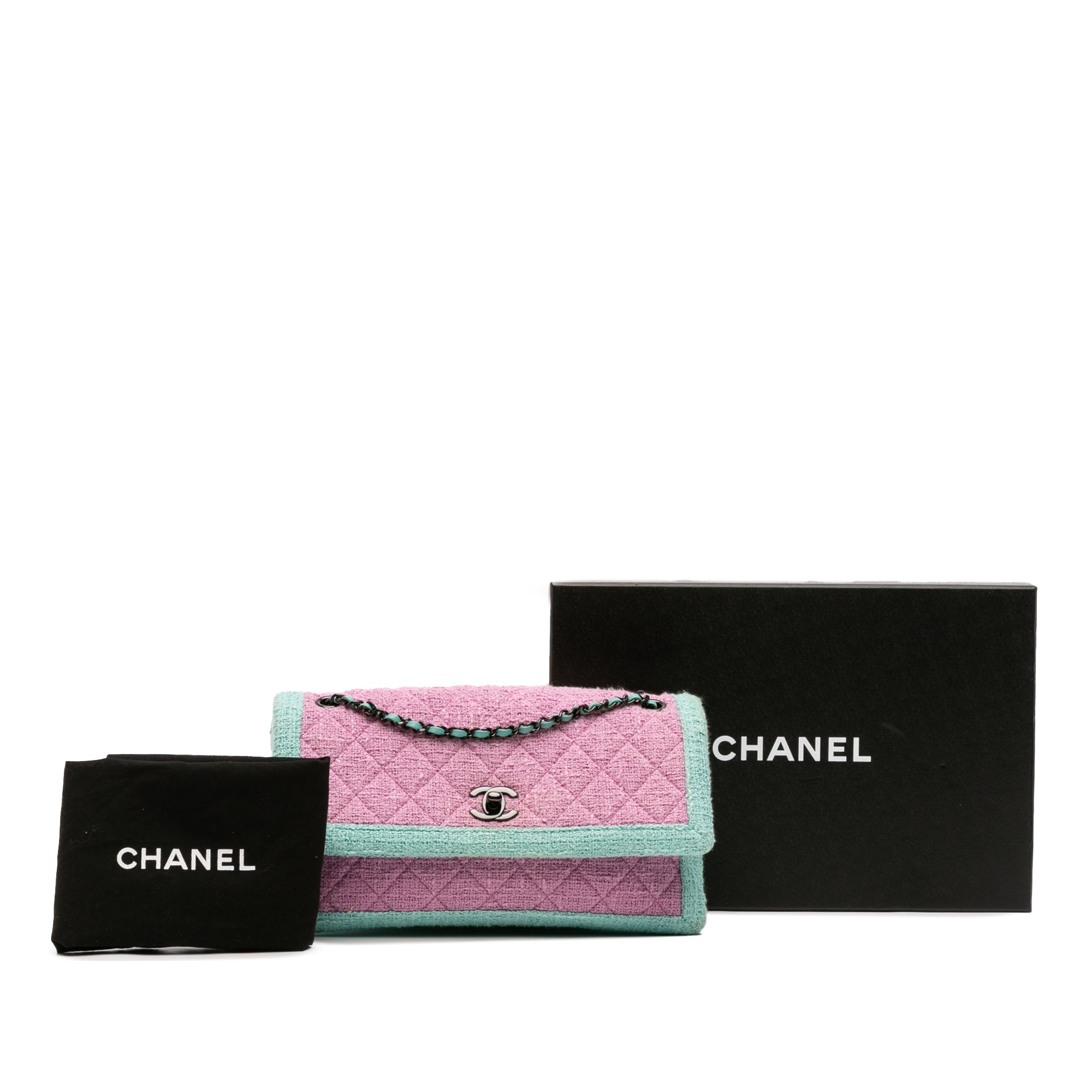 Chanel CC Quilted Bicolor Tweed Flap - image 10