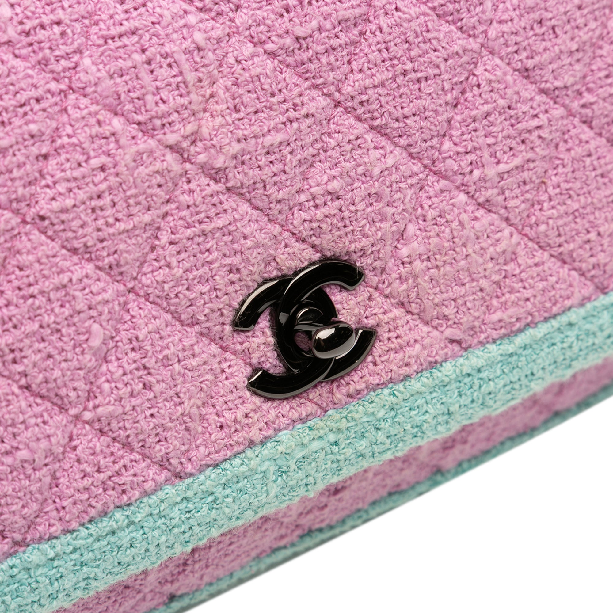 Chanel CC Quilted Bicolor Tweed Flap - image 7
