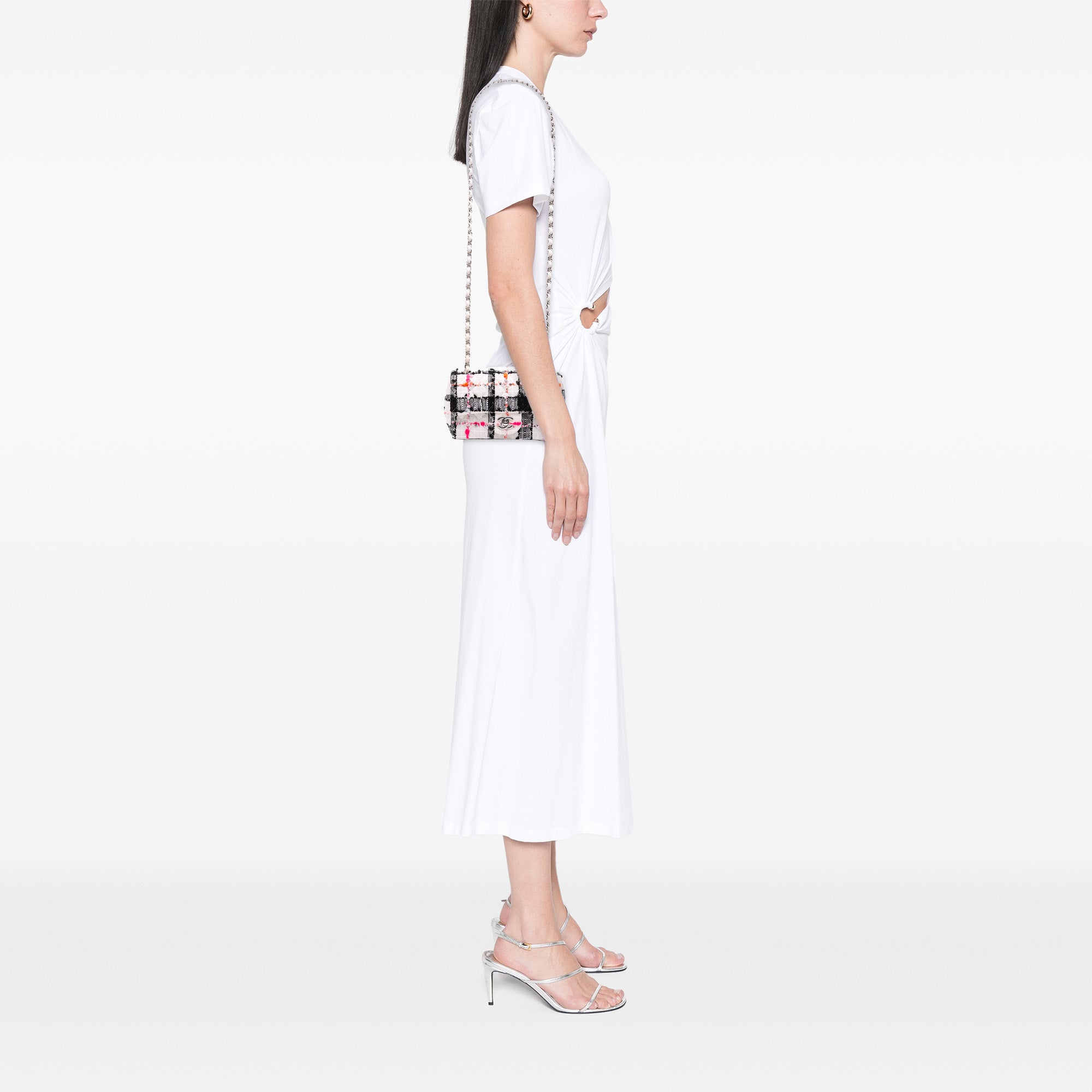 Chanel Mini Rectangular Classic Tweed Check Single Flap - image 8