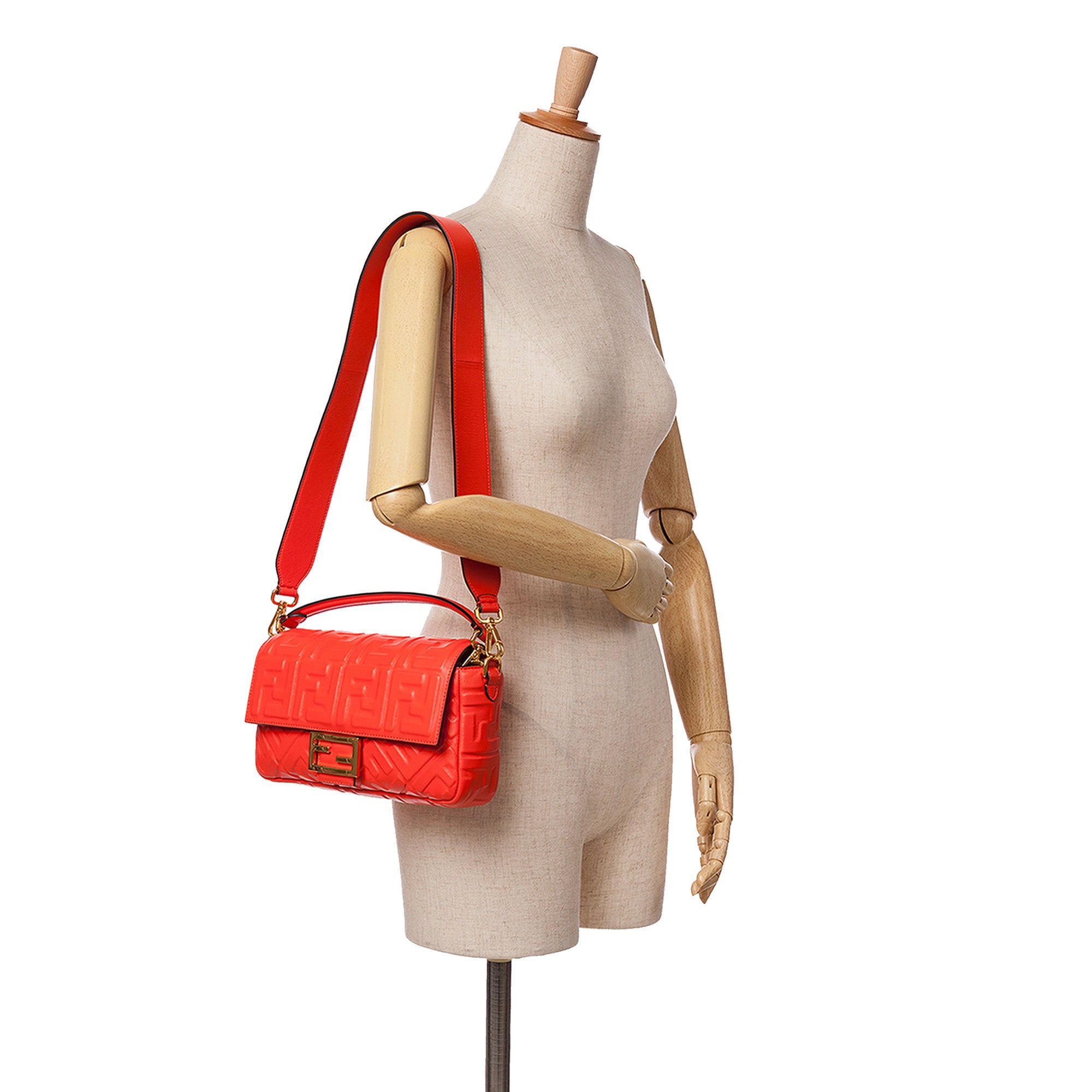 Fendi Zucca Embossed Leather Baguette Satchel - image 10