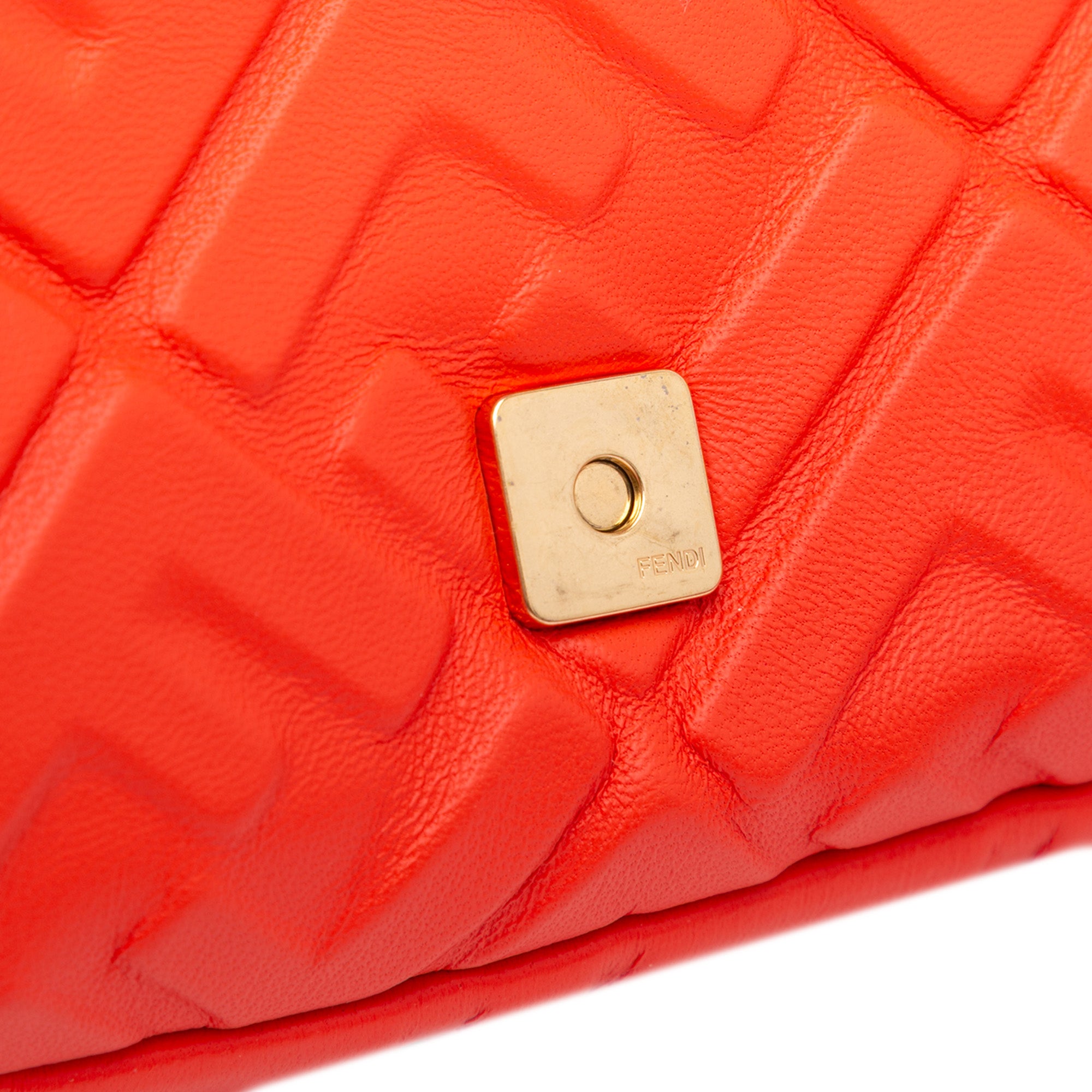 Fendi Zucca Embossed Leather Baguette Satchel - image 8