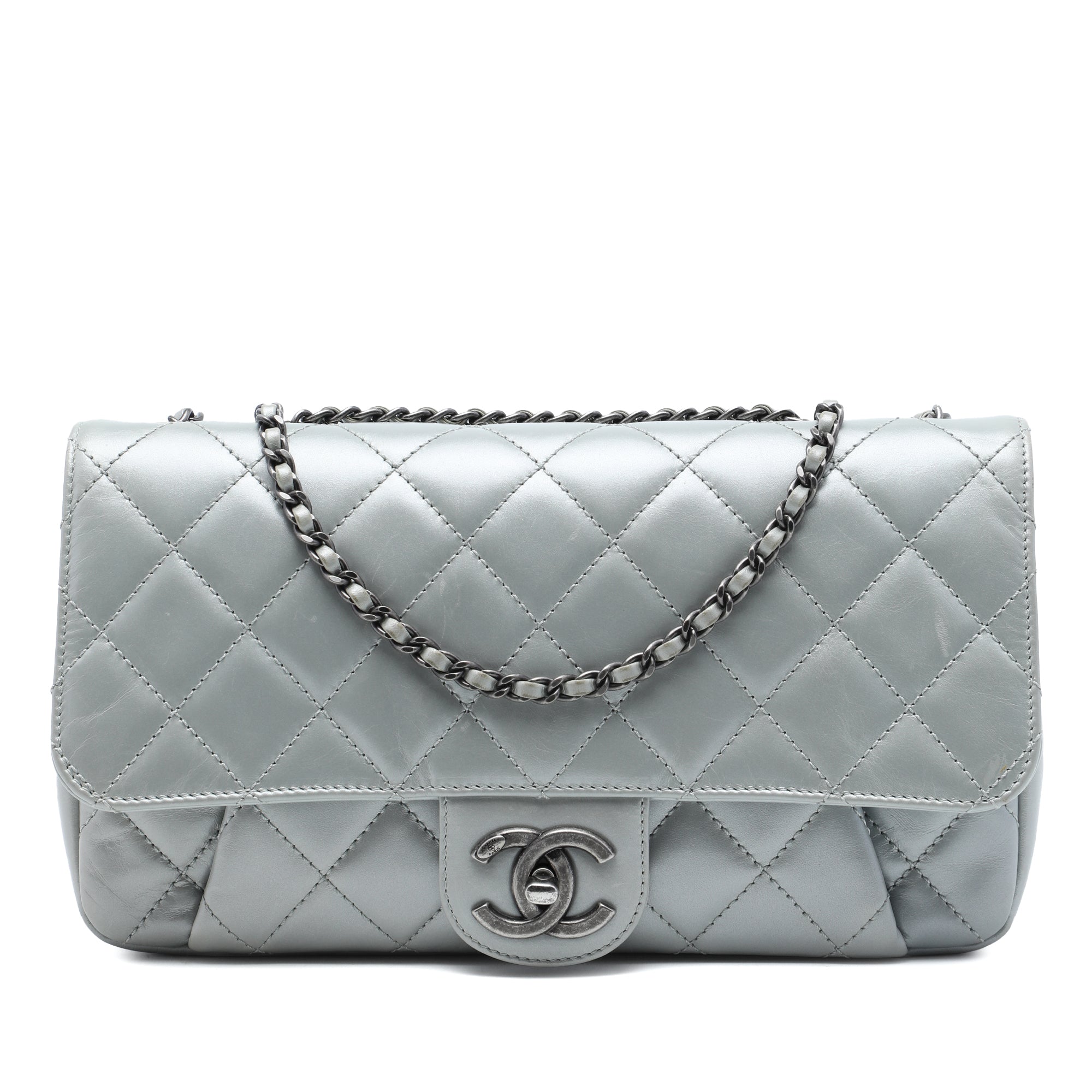 Chanel Medium Quilted Calfskin Coco Pleats Chain Flap - image 1