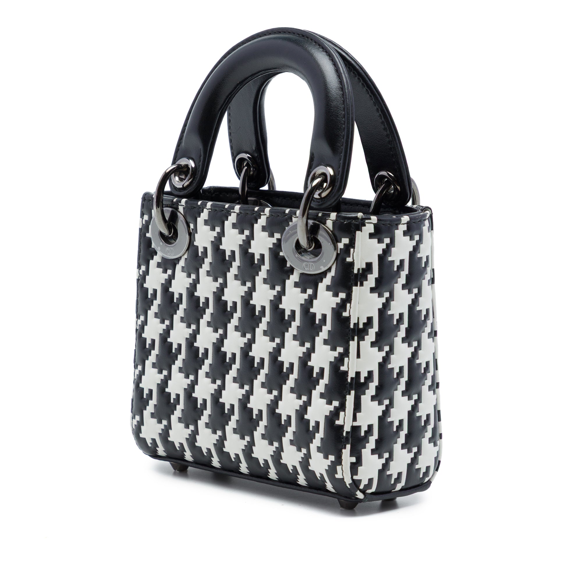 Dior Micro Calfskin Houndstooth Embossed Macro Lady Dior - image 2