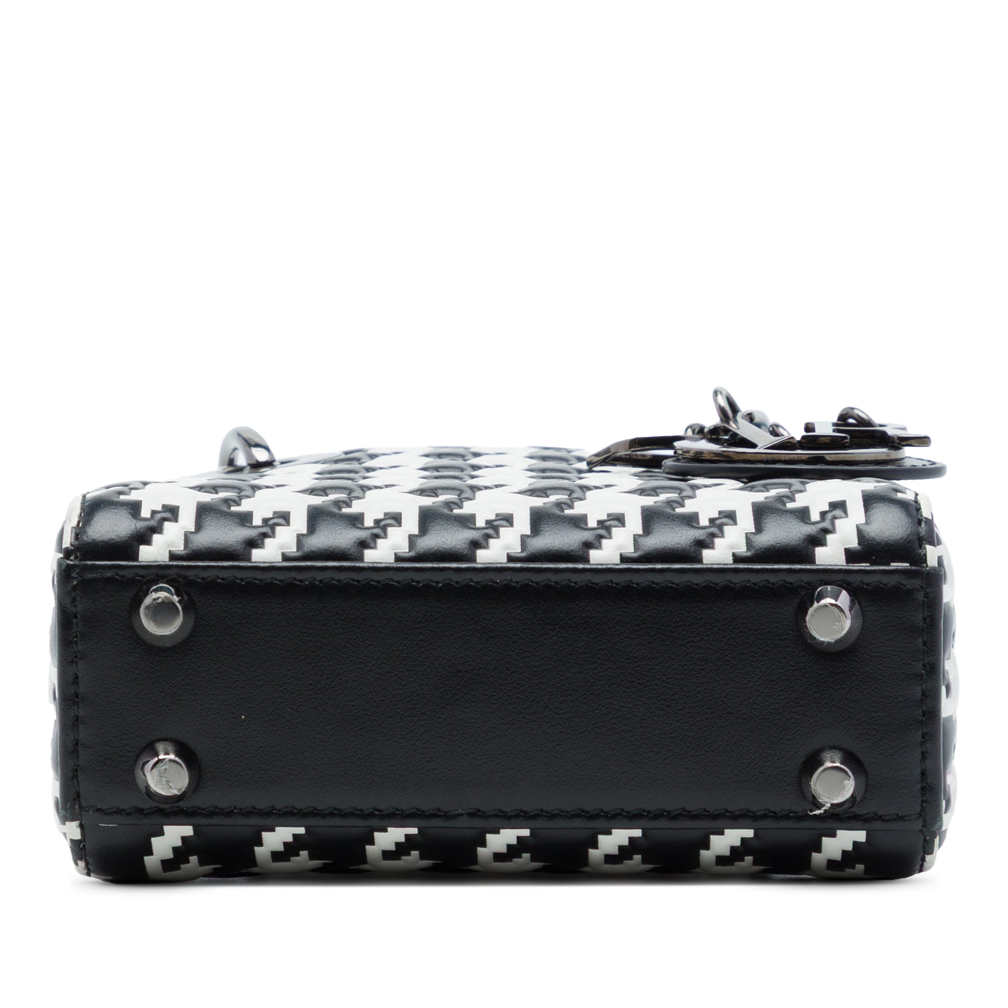 Dior Micro Calfskin Houndstooth Embossed Macro Lady Dior - image 3