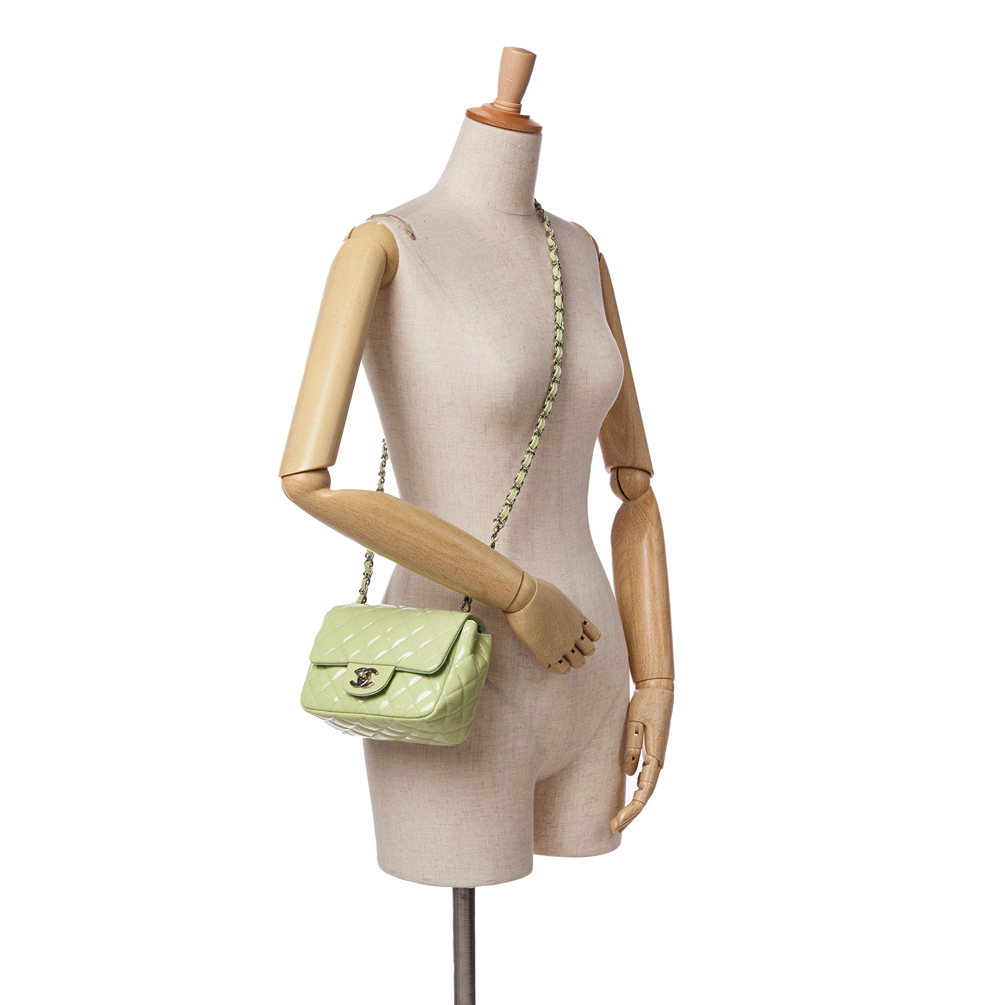 Chanel Mini Square Classic Patent Single Flap - image 9