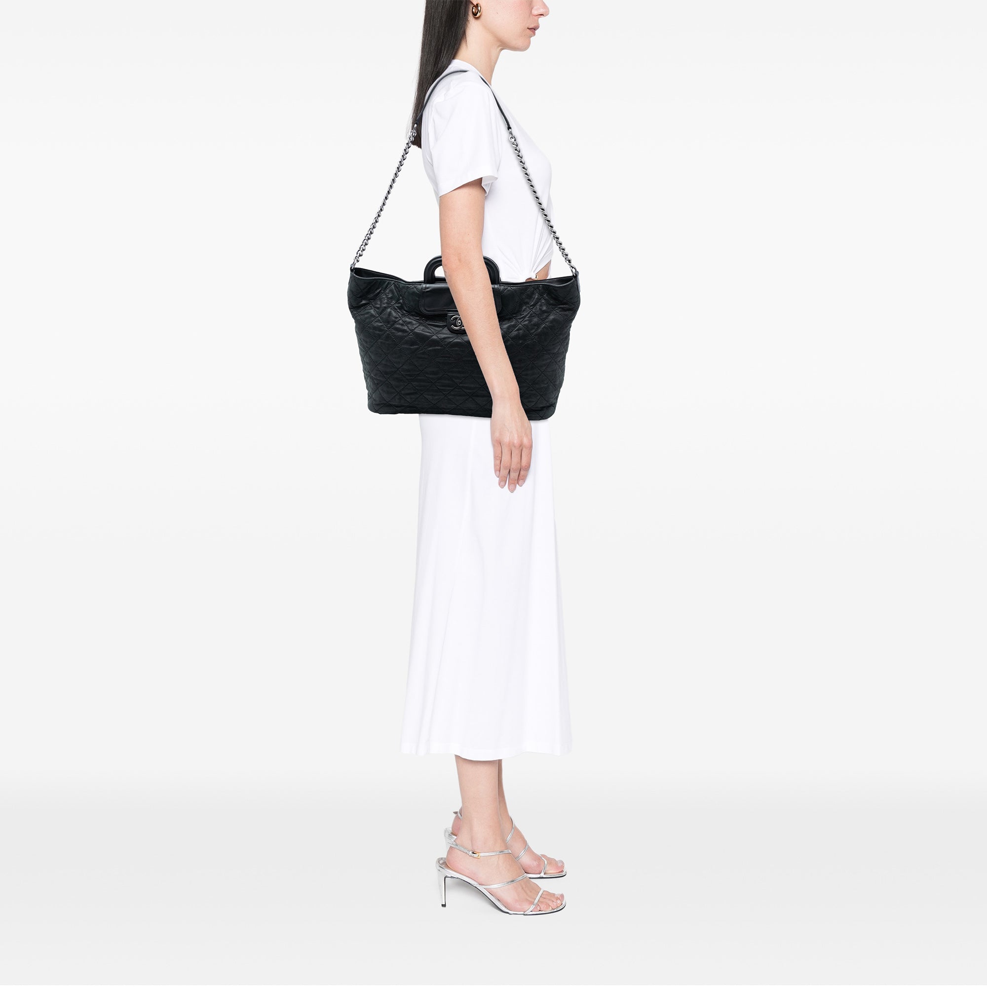 Chanel Large Iridescent Quilted Calfskin In The Mix Shopping Tote - image 7