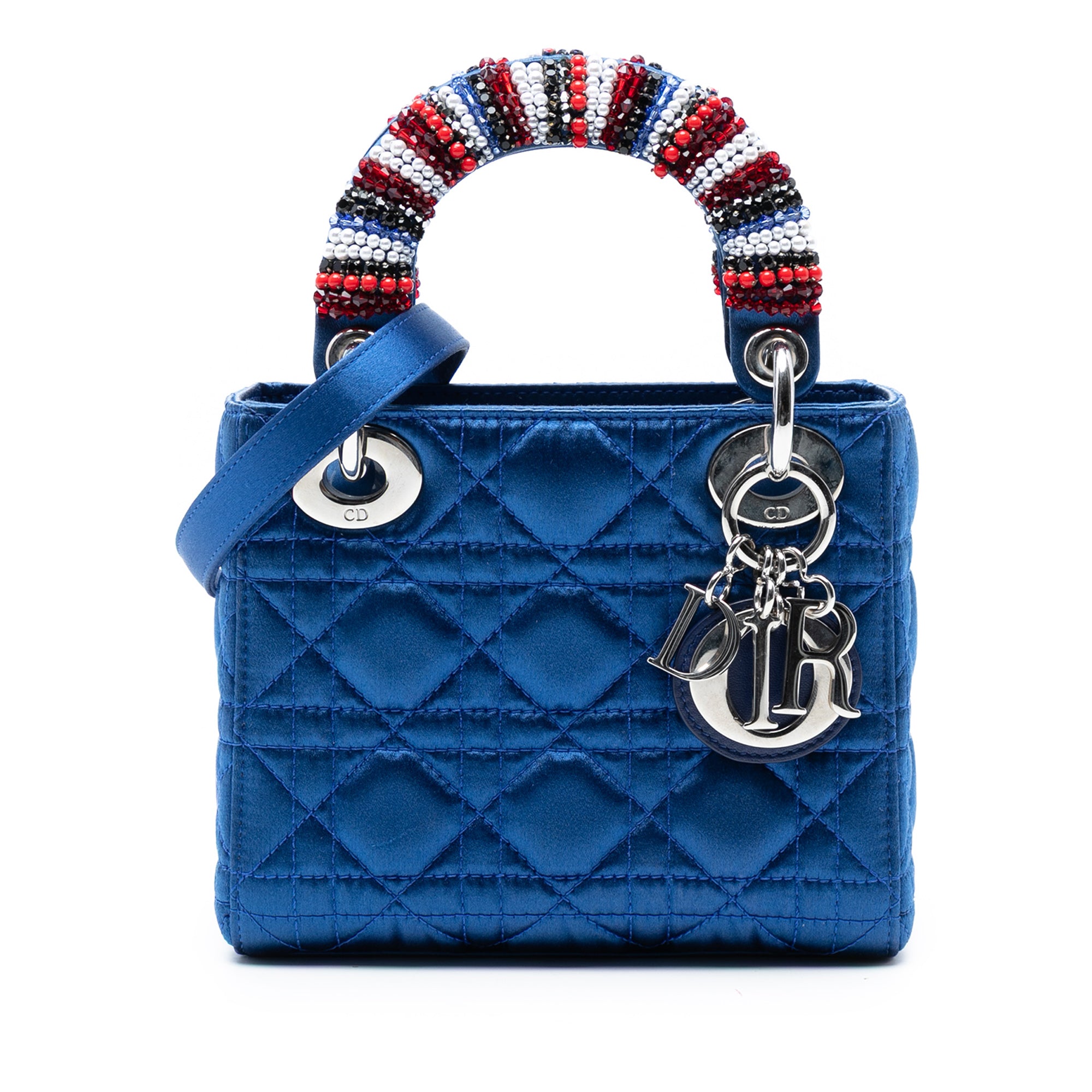 Dior Mini Satin Cannage Beaded Handle Lady Dior - image 1