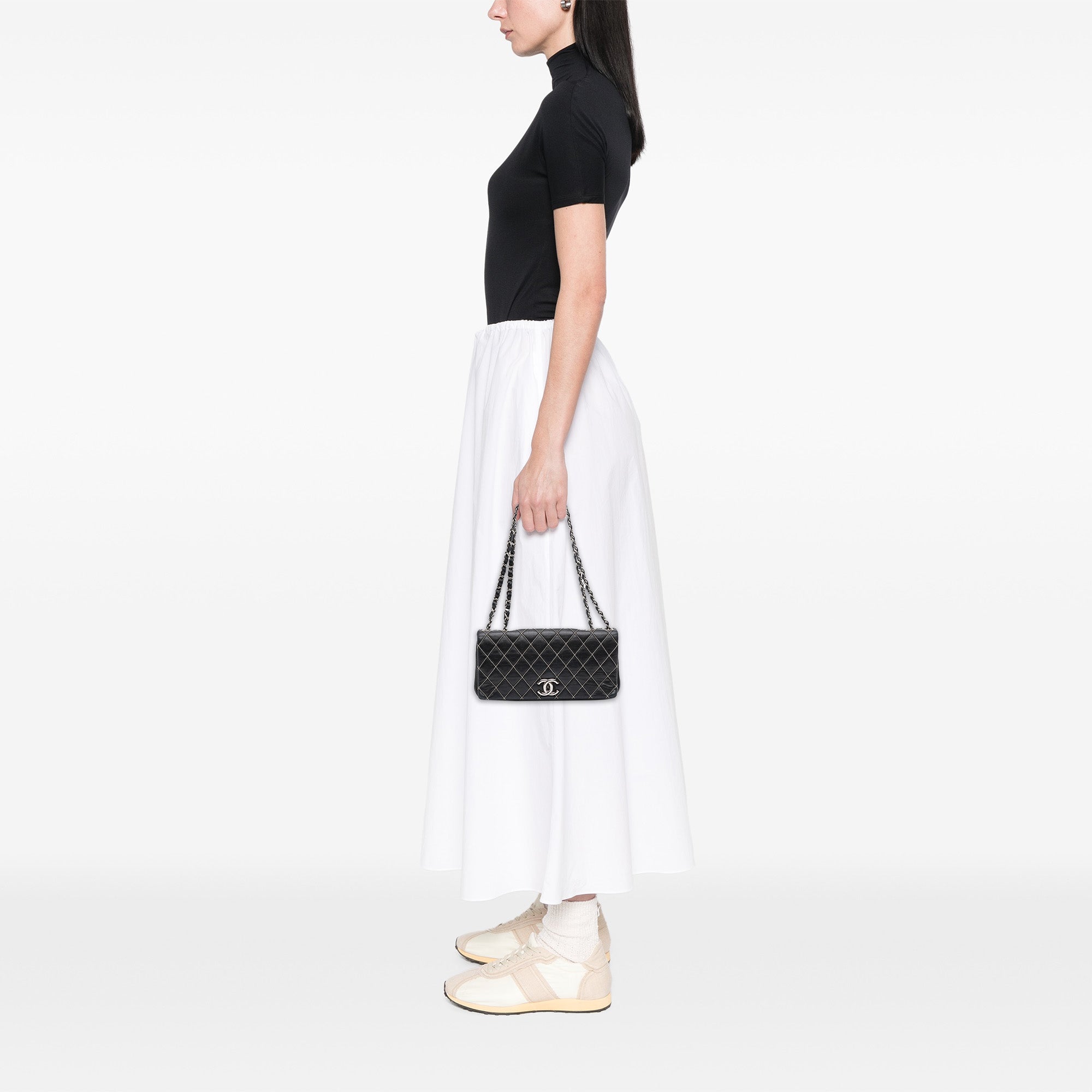 Chanel Quilted Lambskin Studded Metal Beauty Flap - image 8